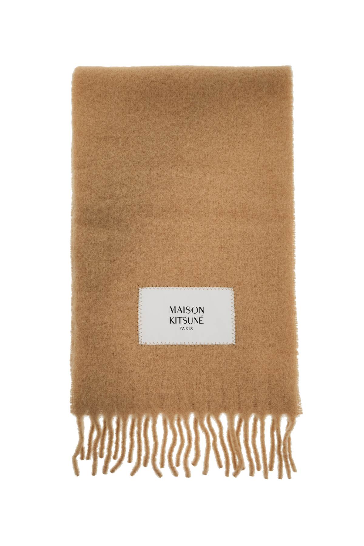 Maison Kitsune Alpaca Wool Fringed Scarf image 0