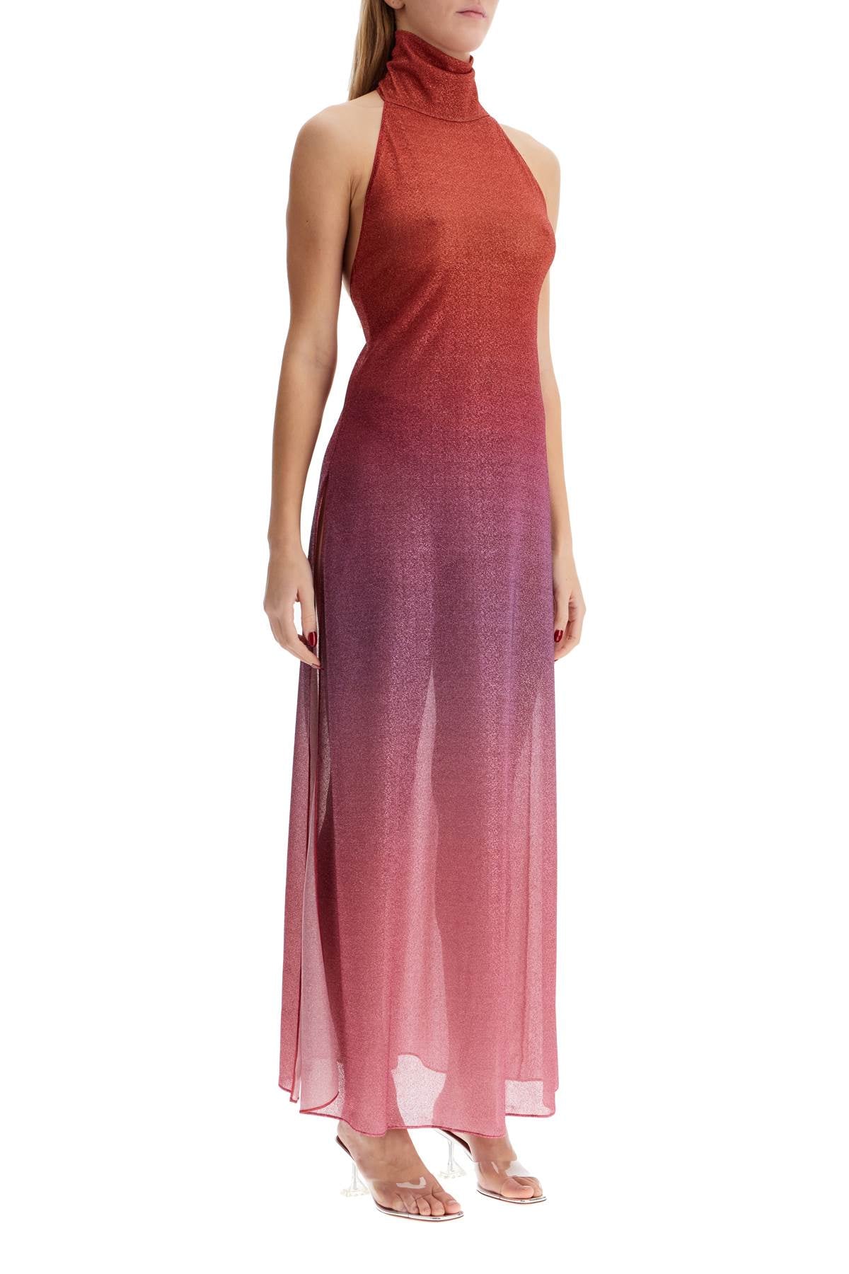 Oséree Lumière Shade High-Neck Maxi Dress with Open Back image 1