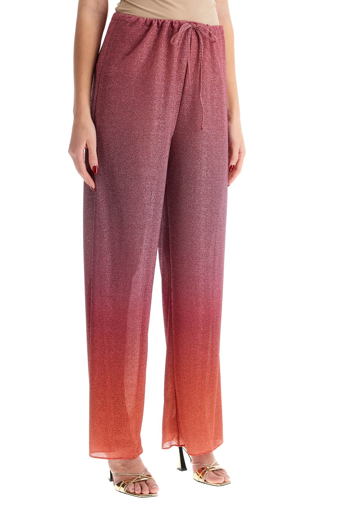 Oséree Lumiere Drawstring Pants: Relaxed Fit, Gradient Lurex Jersey image 1