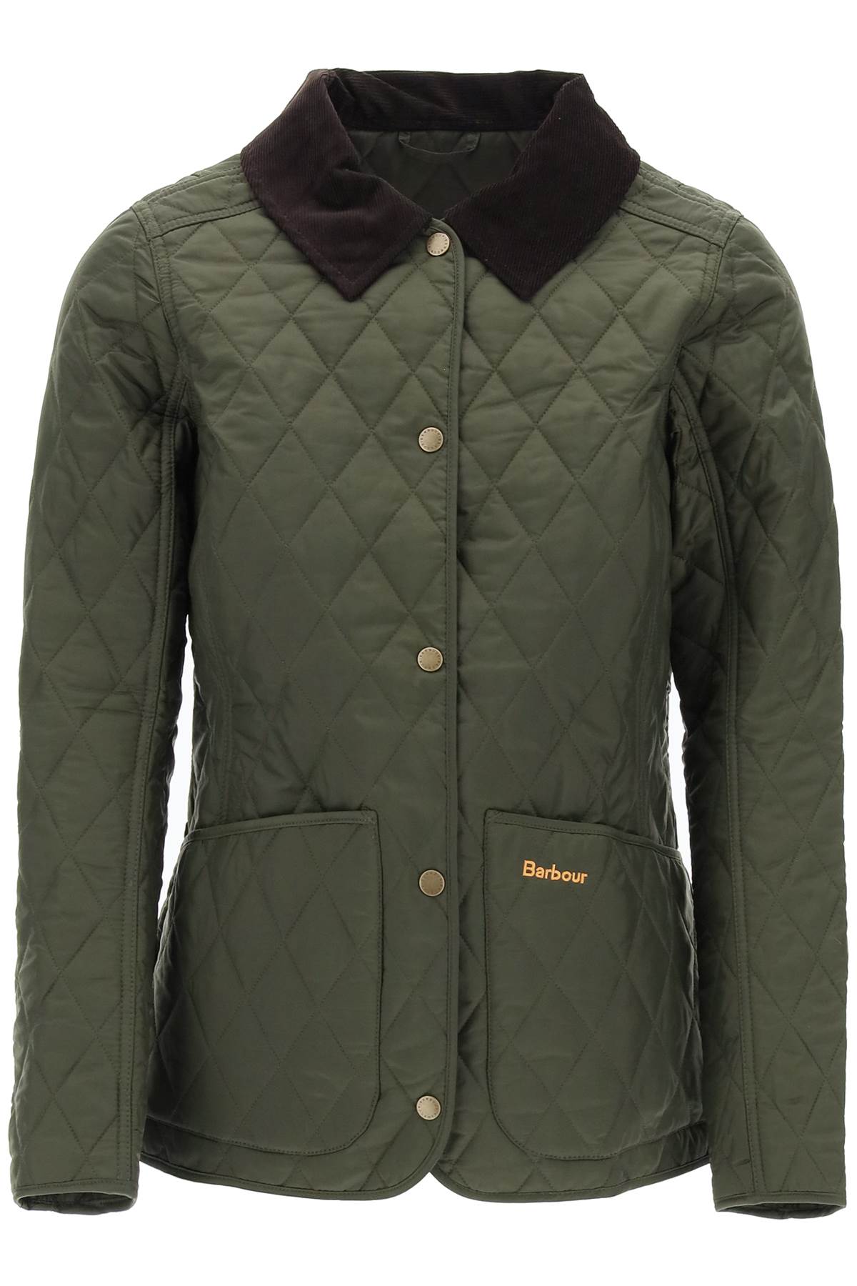 Barbour Annandale Quilted Jacket: Diamond-quilted Nylon with Corduroy Collar image 0