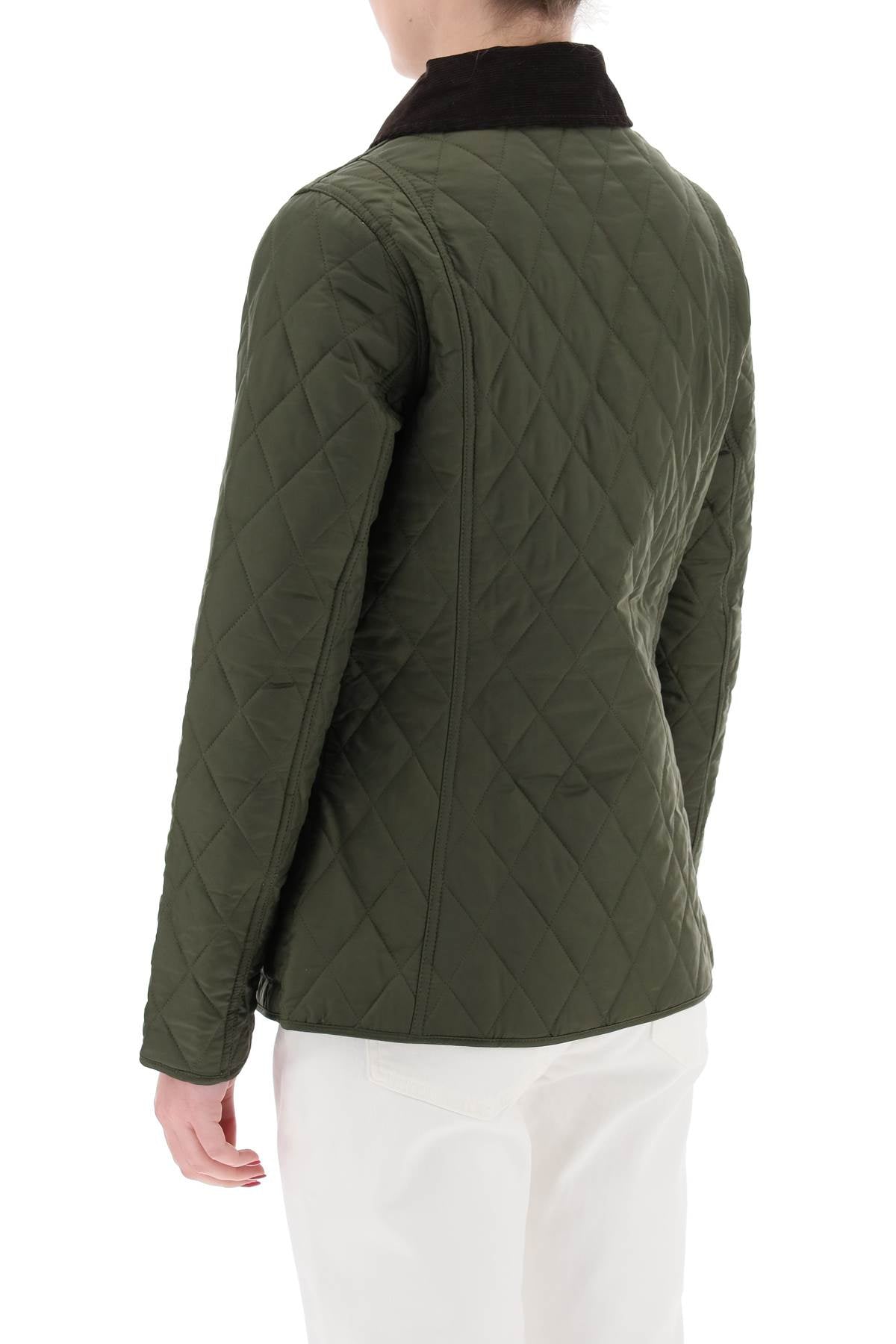 Barbour Annandale Quilted Jacket: Diamond-quilted Nylon with Corduroy Collar image 2