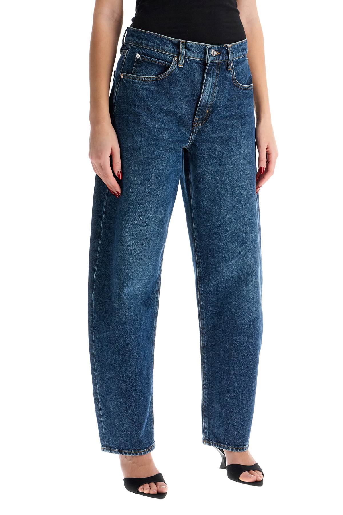 FRAME Low-Rise Barrel-Cut Jeans image 1