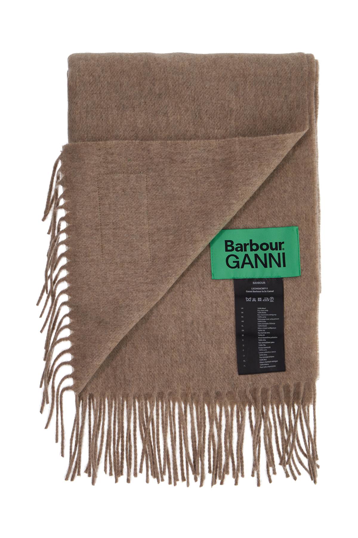 Barbour x Ganni Wool Scarf with Patch Logo image 1