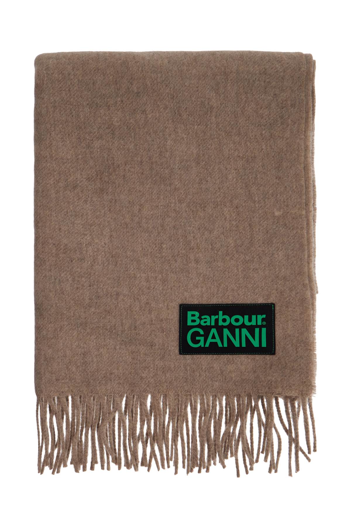 Barbour x Ganni Wool Scarf with Patch Logo image 0