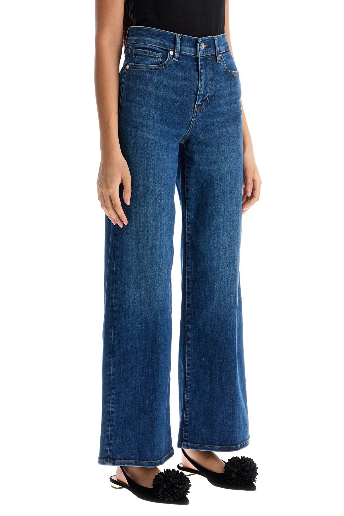 FRAME 'Le Slim Palazzo' Cropped Wide Leg Jeans image 1