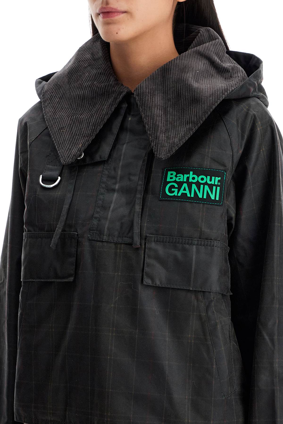 Barbour x Ganni Checked Organic Cotton Anorak Jacket image 3