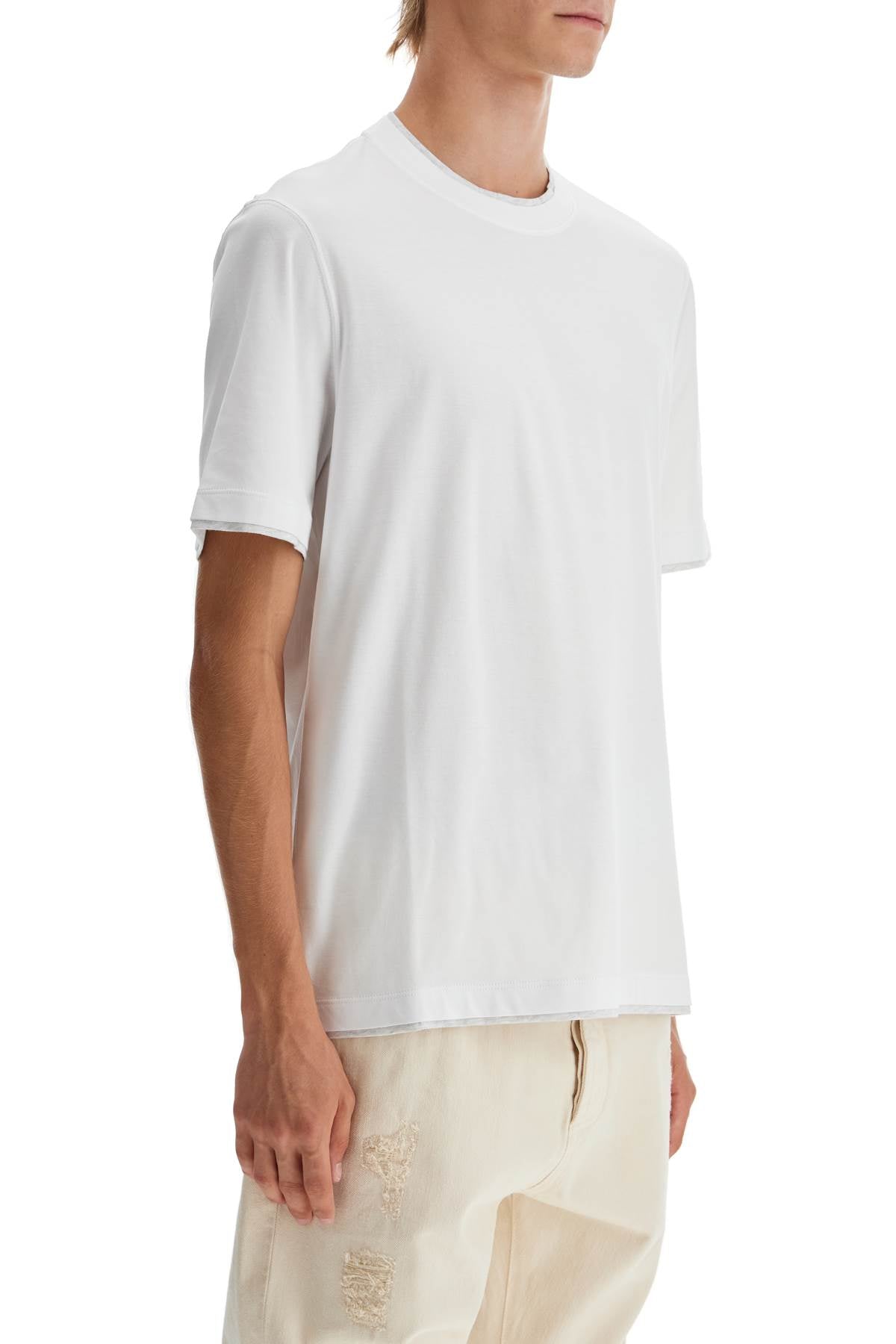 Brunello Cucinelli Layered-Effect Cotton T-Shirt image 1