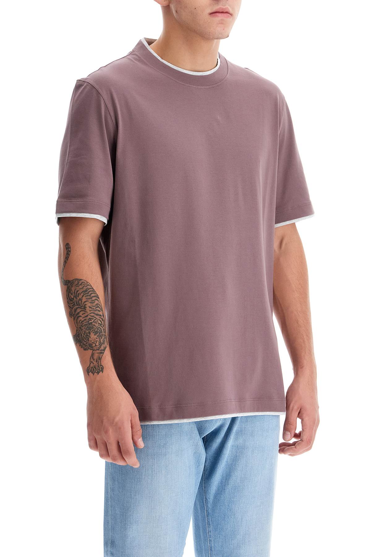 Brunello Cucinelli Layered Cotton T-Shirt image 1