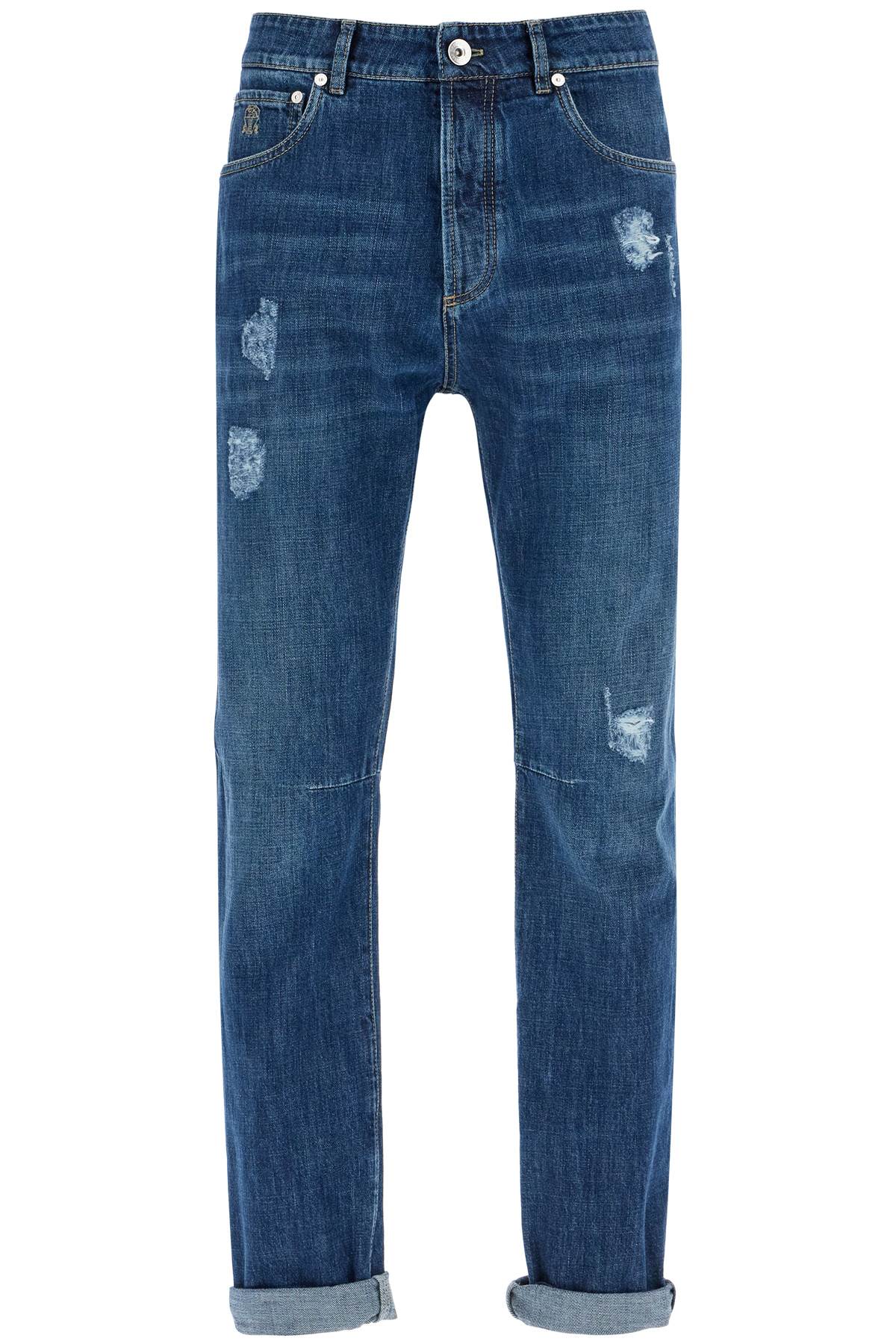 Brunello Cucinelli "distressed denim leisure fit jeans for image 0