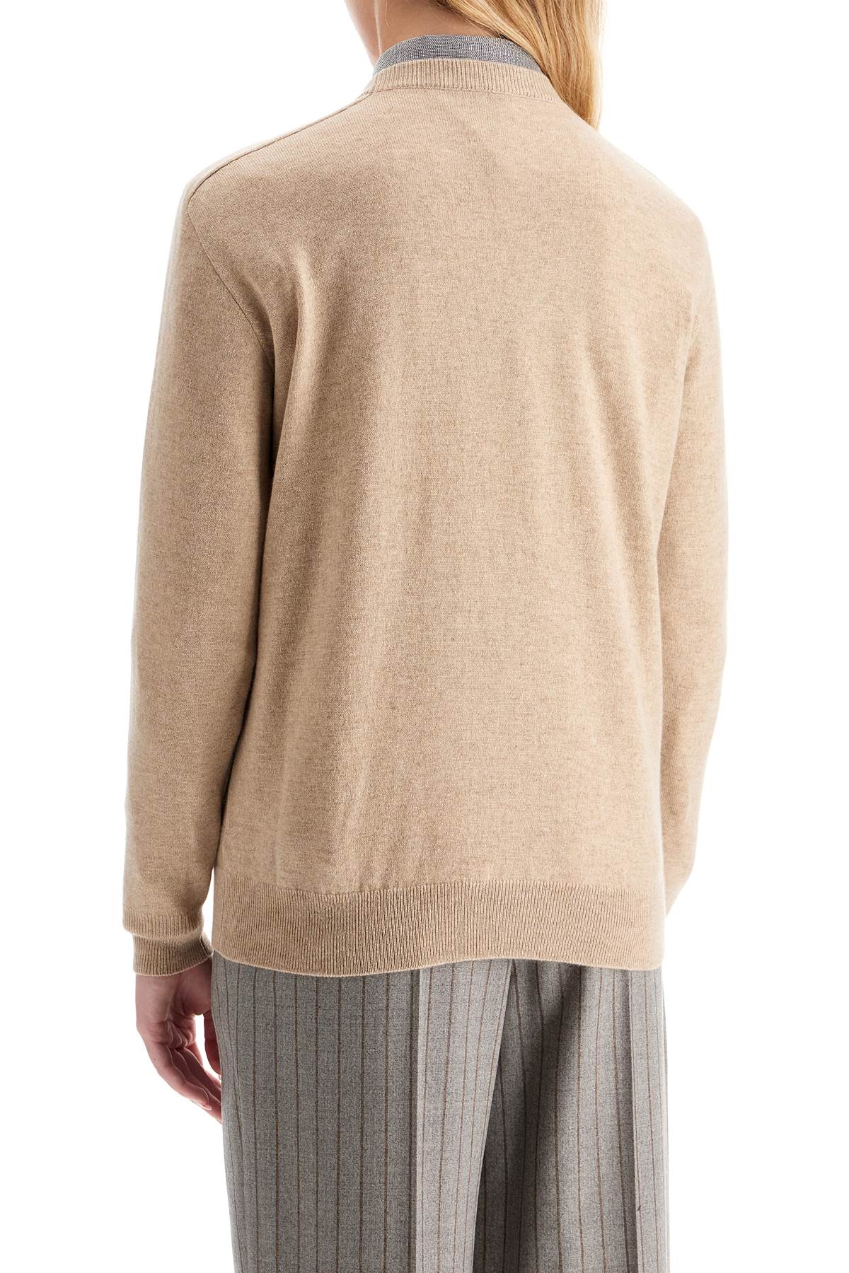 Brunello Cucinelli Cashmere Crewneck Pullover with Monile Embroidery image 2