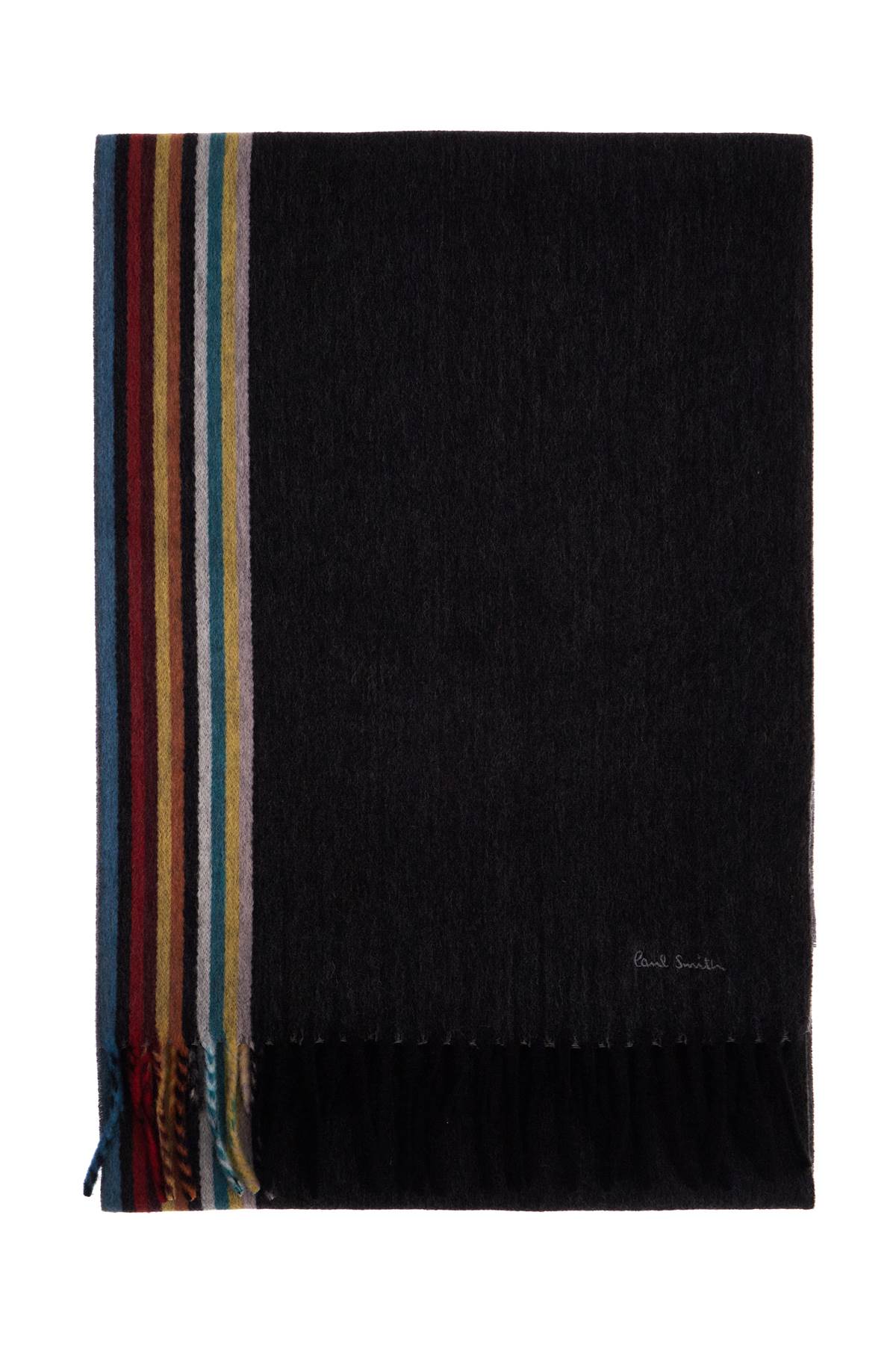 Paul Smith Cashmere Scarf with Signature Stripe - Navy image 0