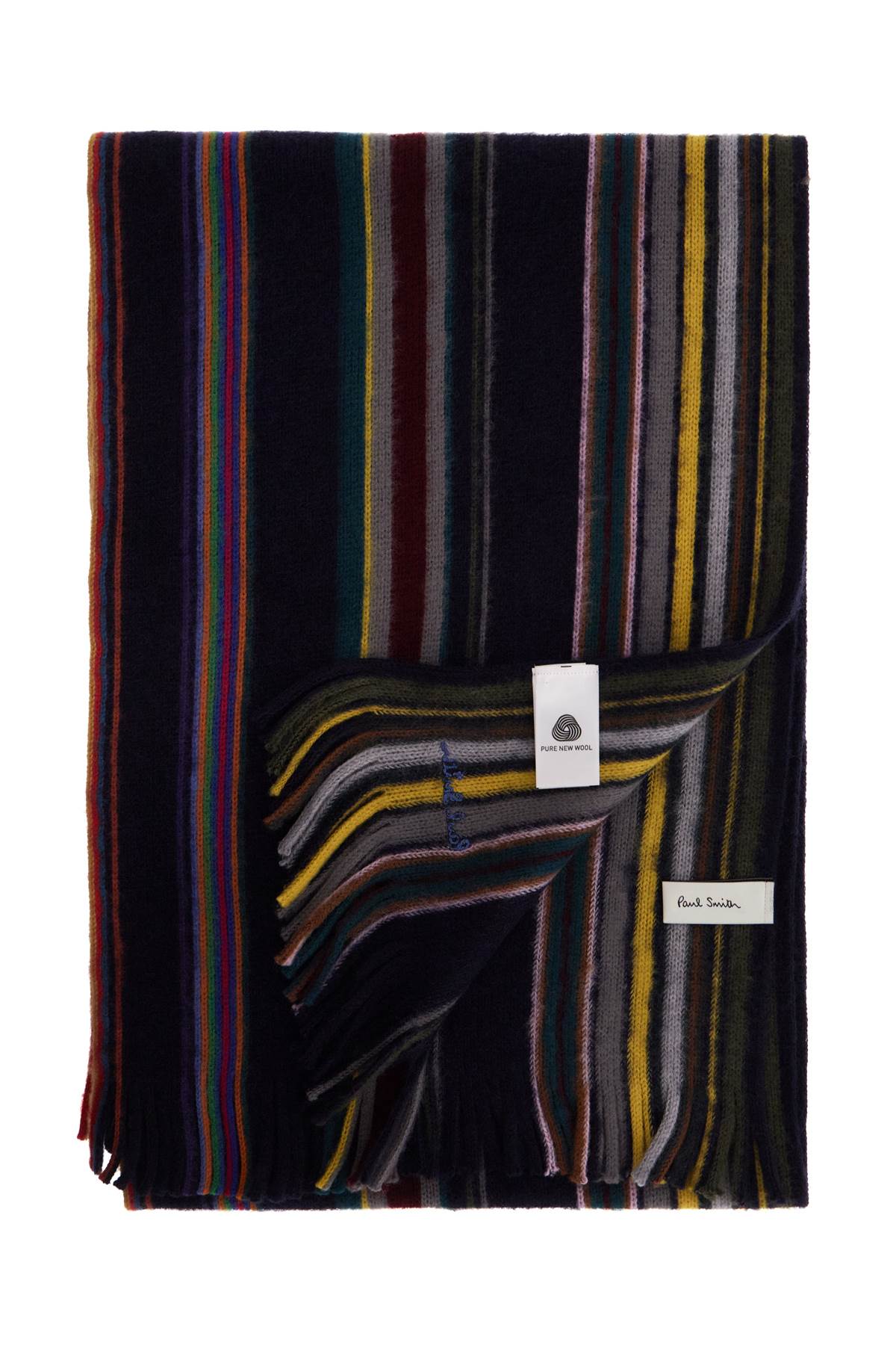 Paul Smith Multicolored Striped Wool Scarf image 1