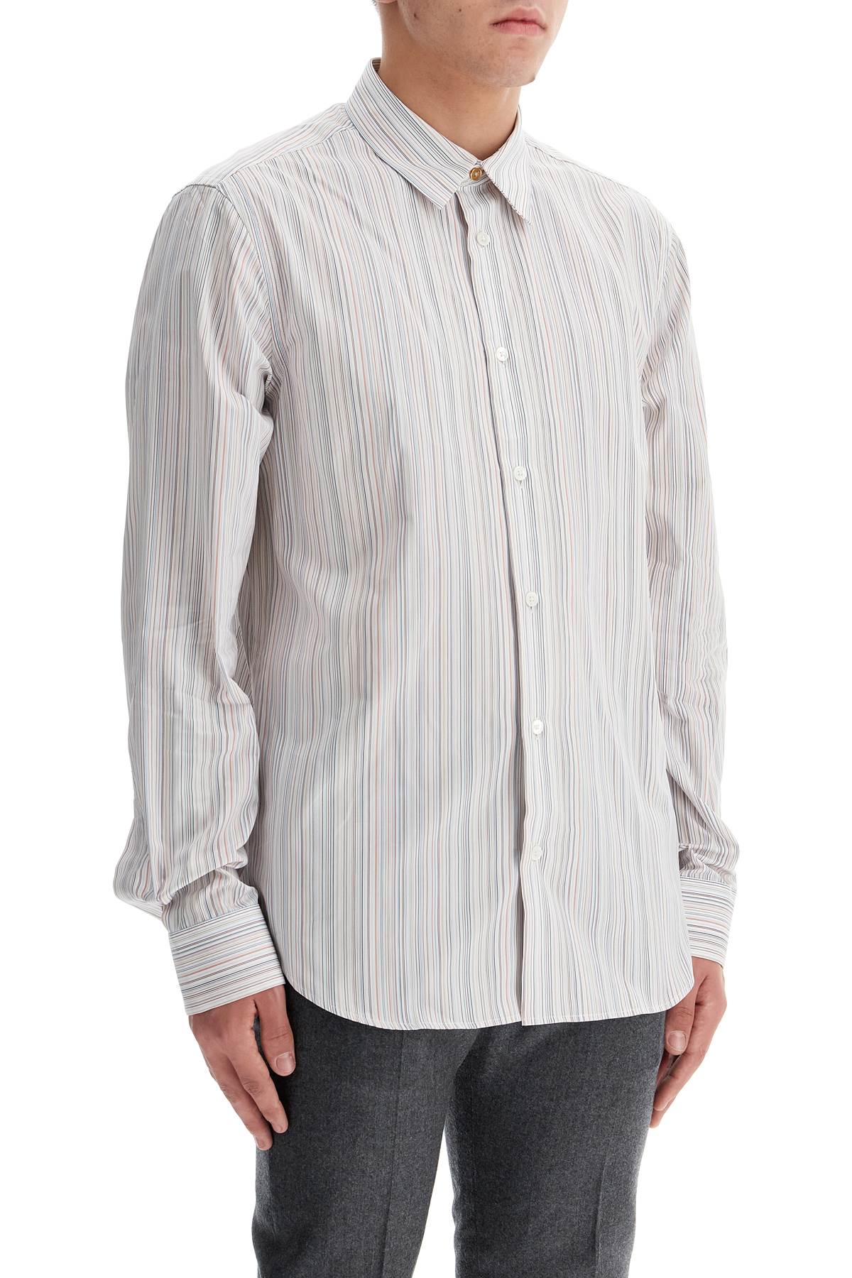 Paul Smith Slim Fit Multicolored Striped Cotton Shirt image 1