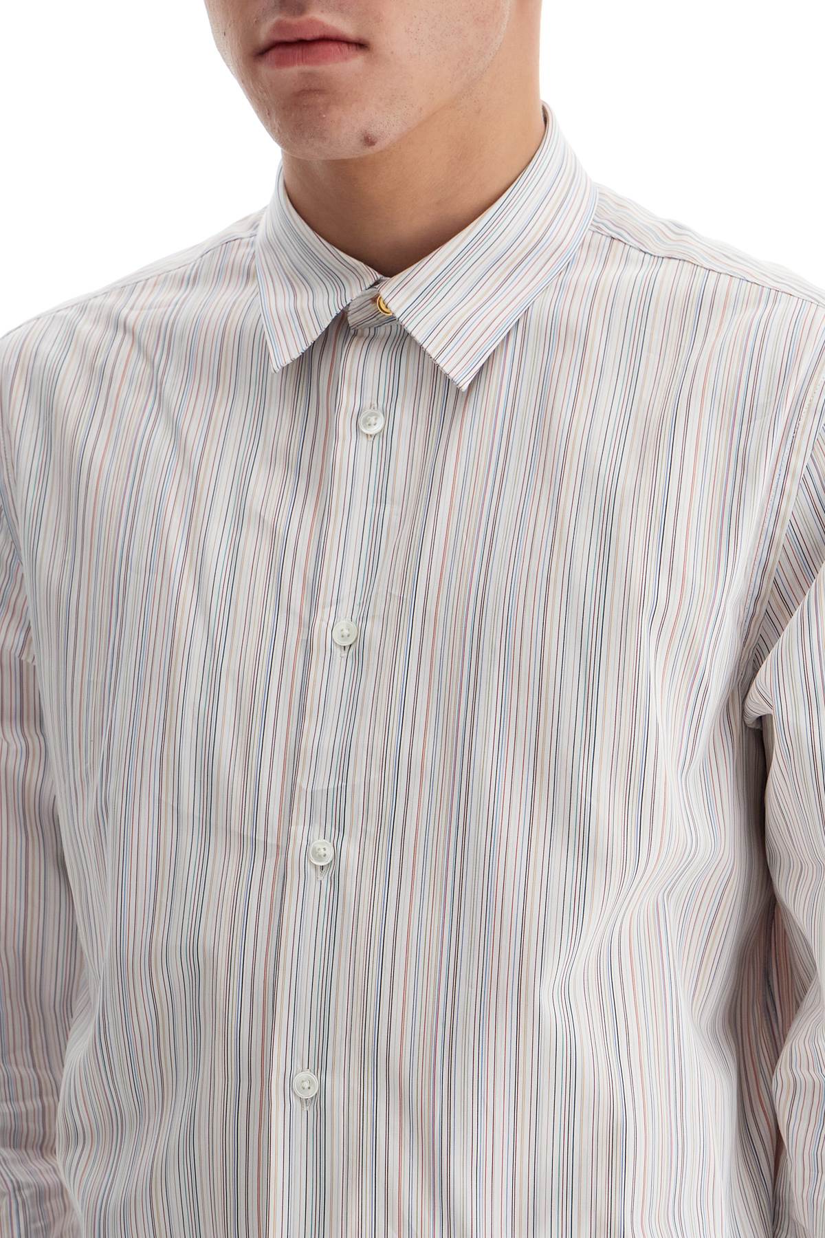 Paul Smith Slim Fit Multicolored Striped Cotton Shirt image 3