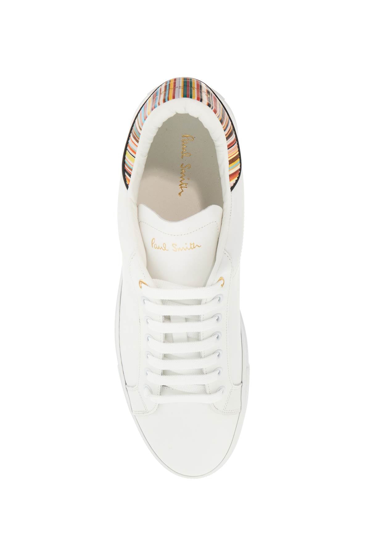 Paul Smith Beck Leather Sneakers with Multicolor Stripe image 1