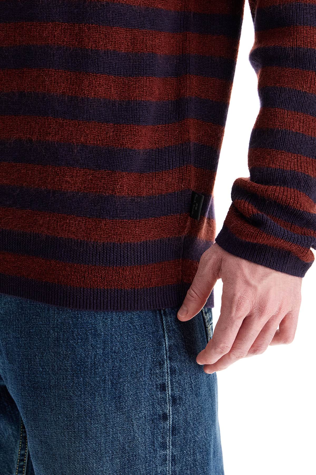 PS Paul Smith Striped Wool & Mohair Blend Crew Neck Pullover image 3