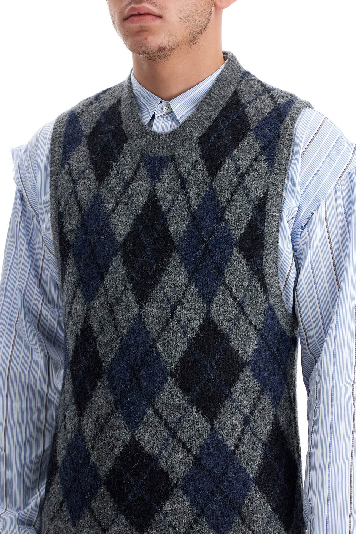 Our Legacy Argyle Knit Vest - Soft Duke image 3