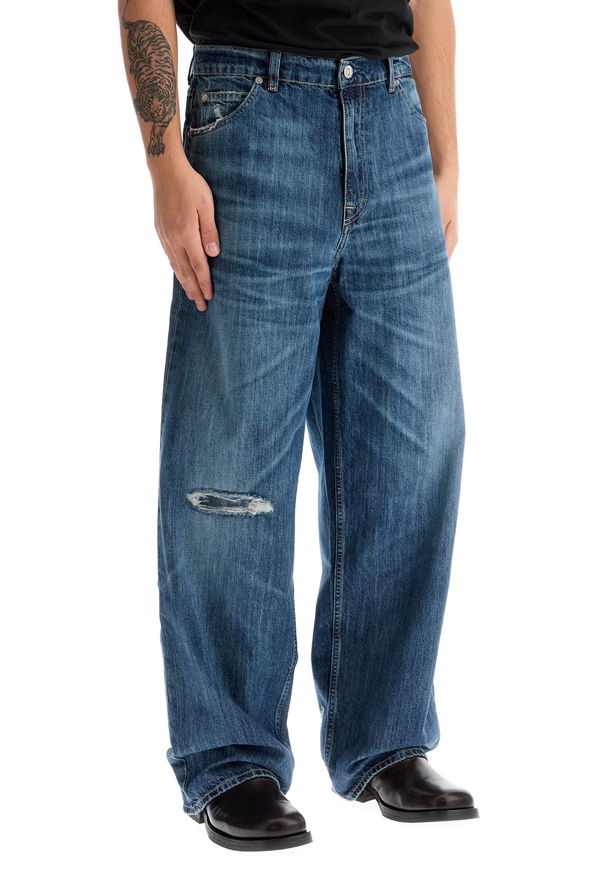 OUR LEGACY Wide Leg Denim Jeans with Repaired Tears image 1