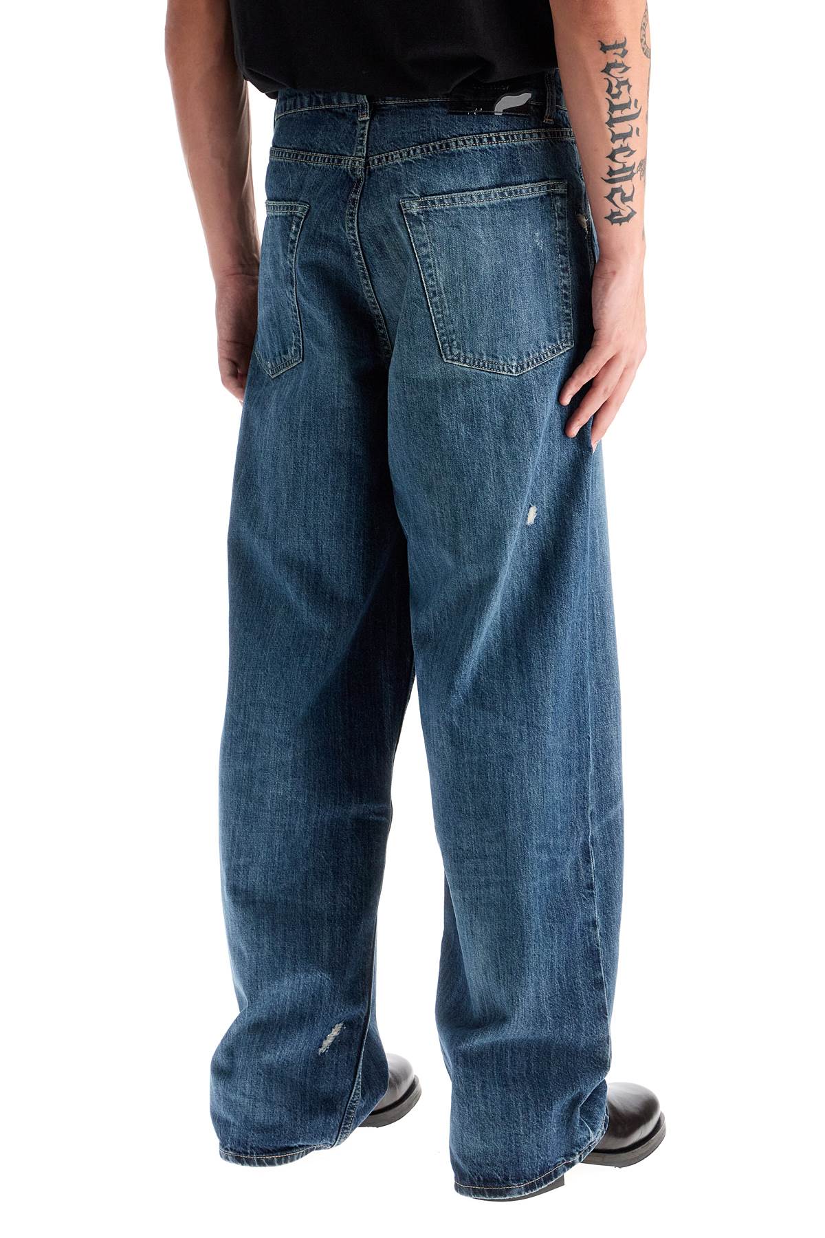 OUR LEGACY Wide Leg Denim Jeans with Repaired Tears image 2