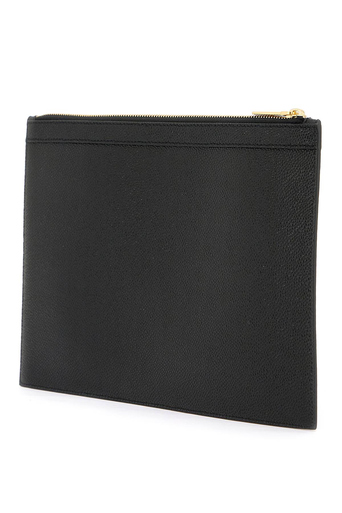 Thom Browne Pebble Grain Leather Document Holder with Tricolor Ribbon image 1