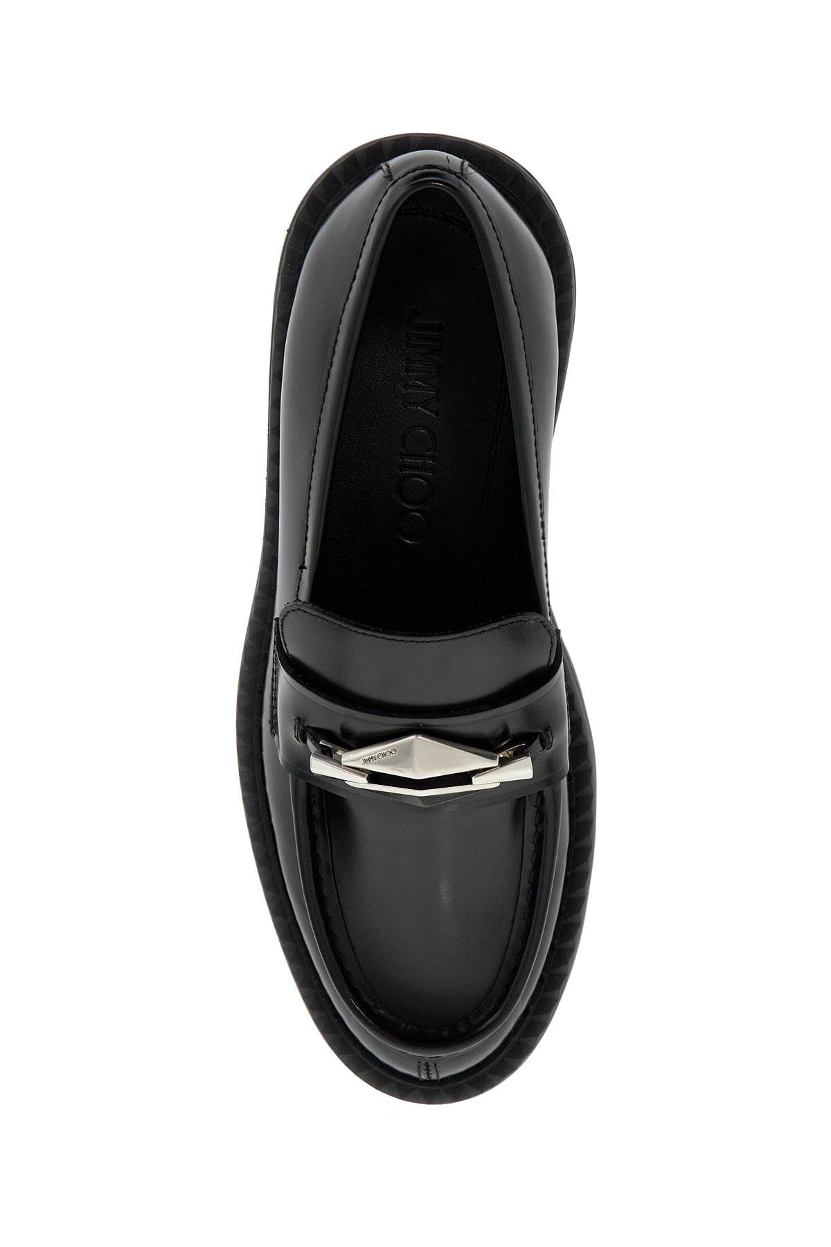 Jimmy Choo Marlow Leather Loafers with Diamond Chain Detail image 1