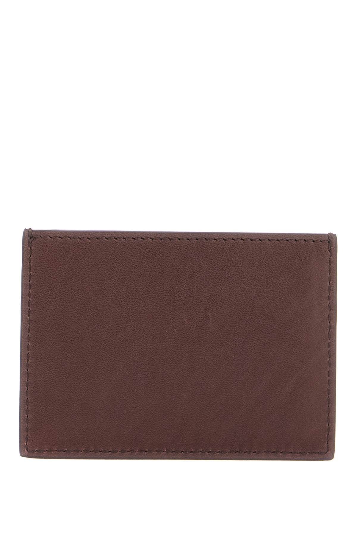 Thom Browne compact dark brown calfskin credit card holder image 1