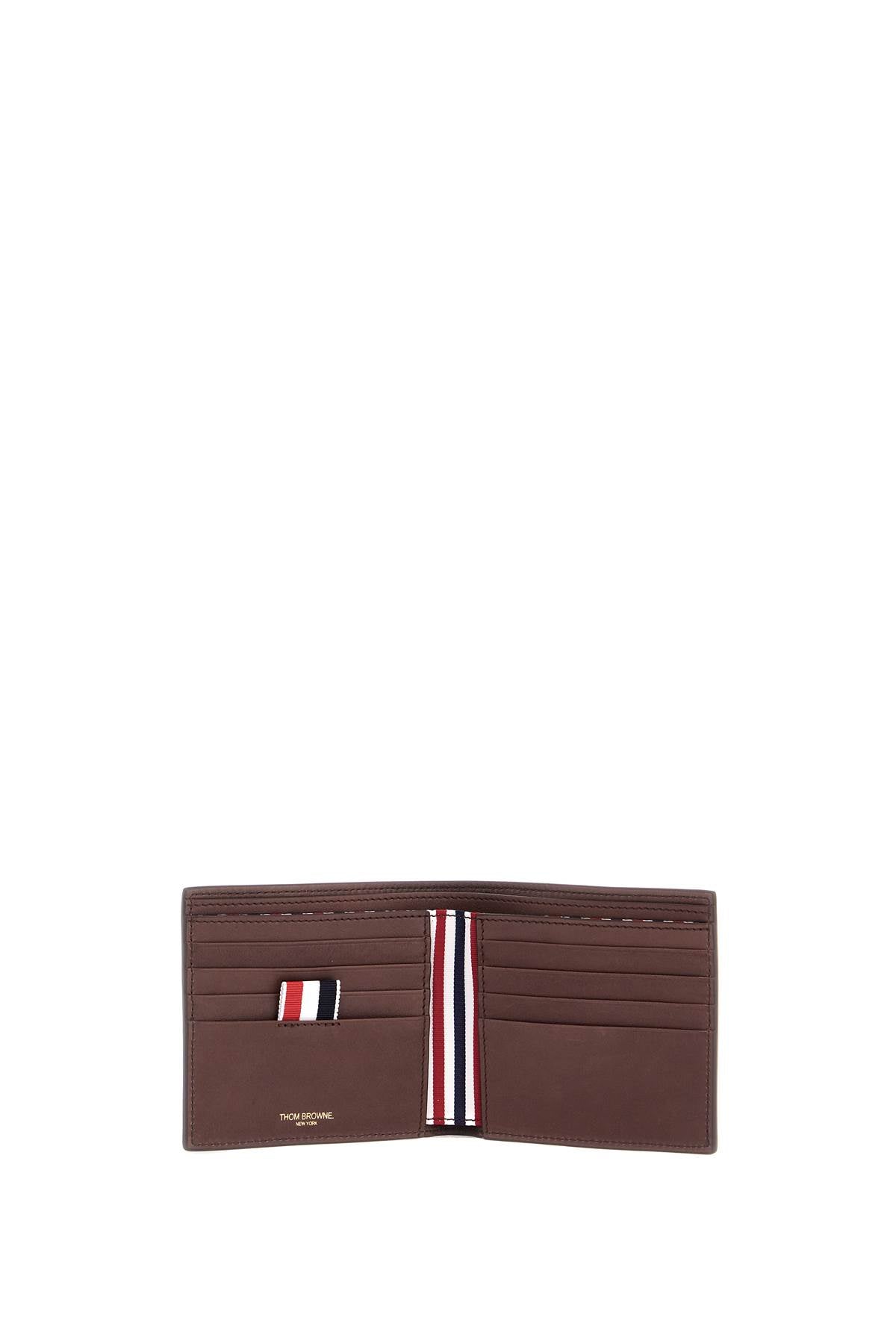 Thom Browne compact dark brown calfskin wallet with slots image 1