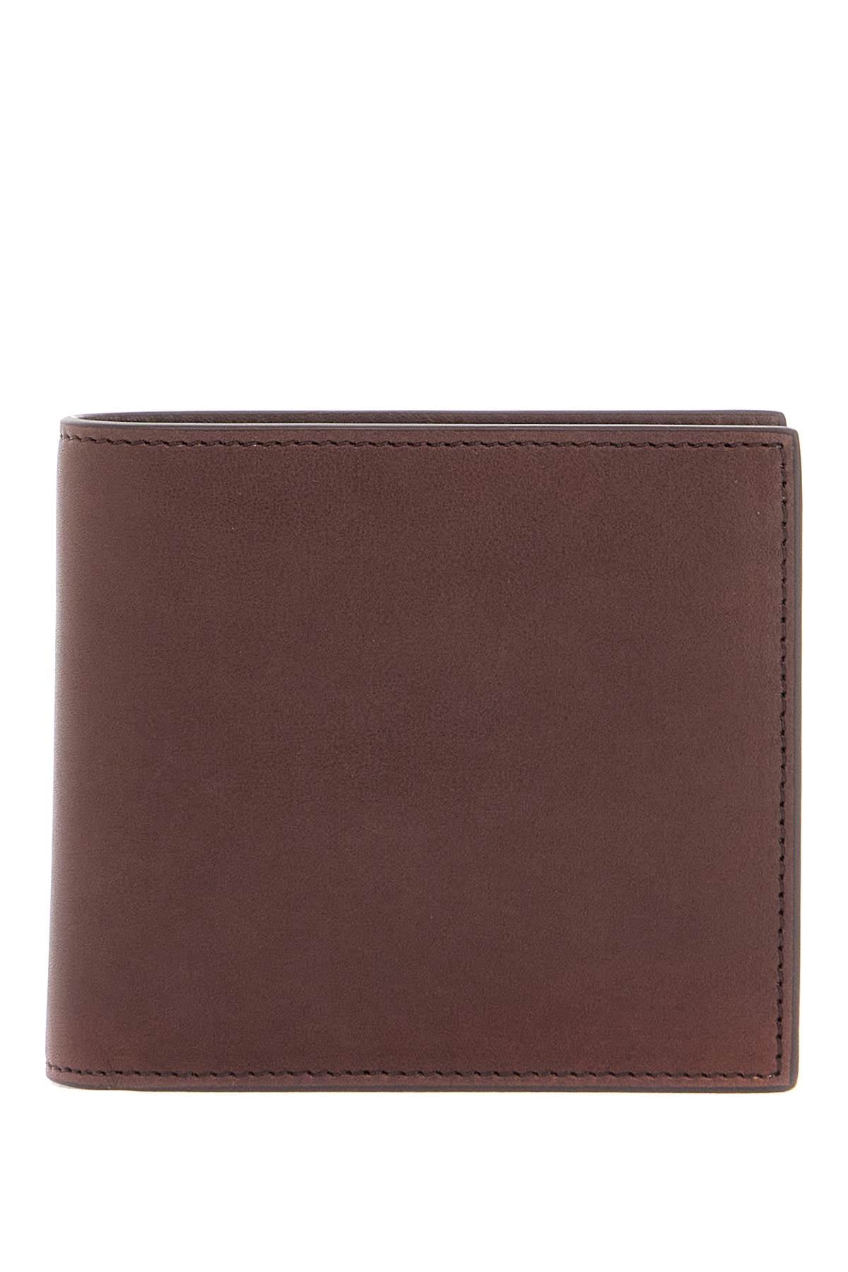 Thom Browne compact dark brown calfskin wallet with slots image 0