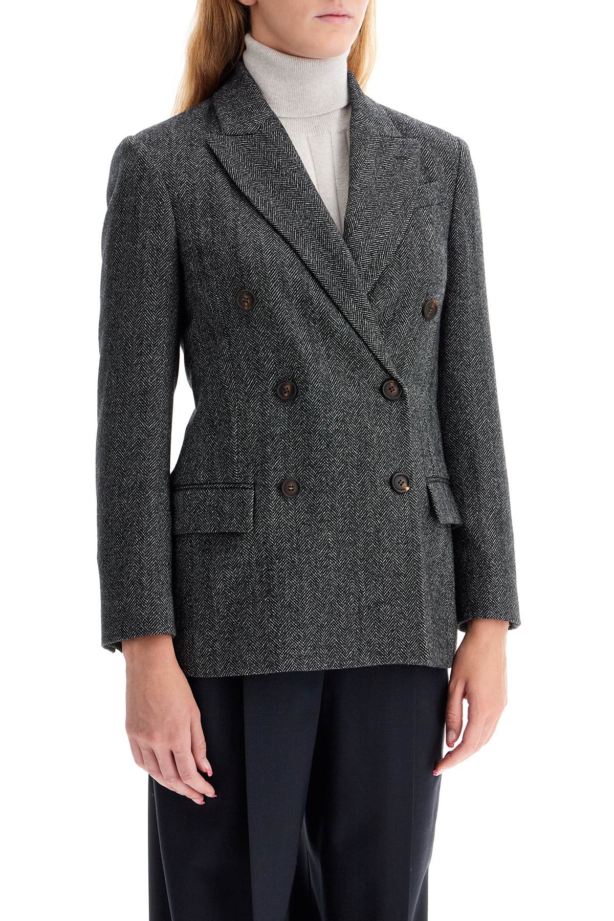 Brunello Cucinelli "chevron wool carded techno jacket" image 1