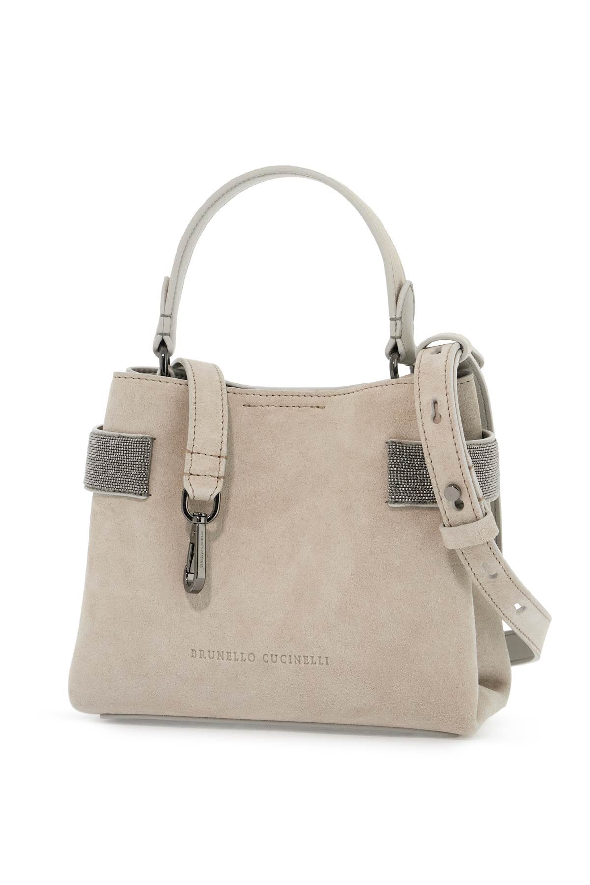 Brunello Cucinelli Suede Handbag with Embroidered Monili Inserts image 2