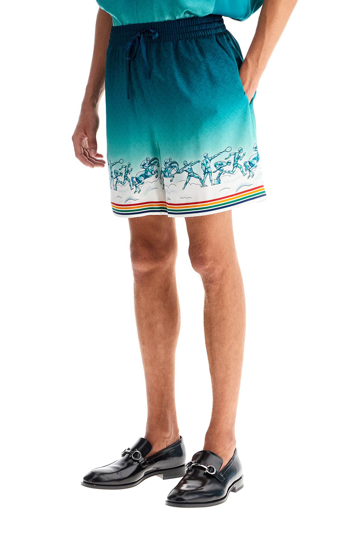 Casablanca silk bermuda shorts 'the goddess of the image 3