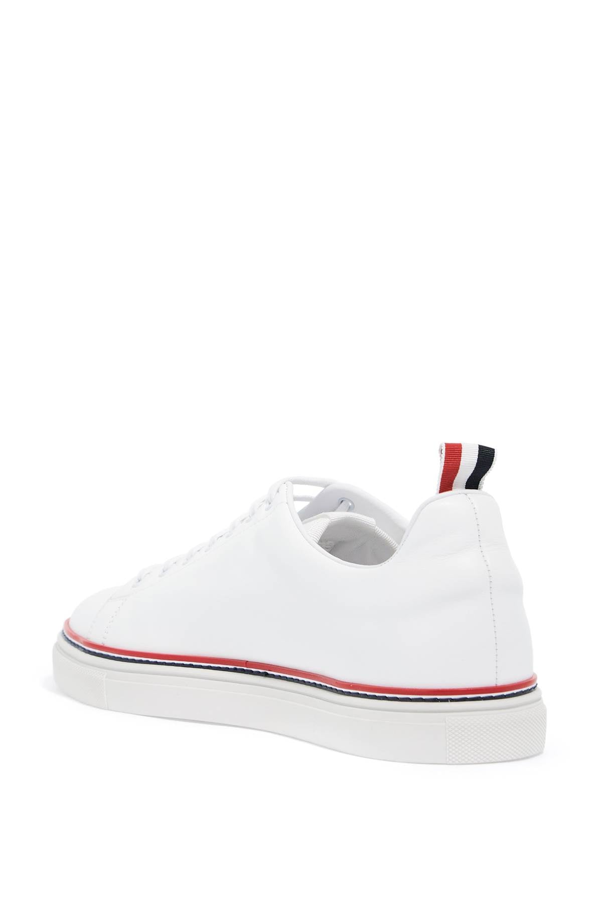 Thom Browne smooth leather sneakers with tricolor detail. image 2