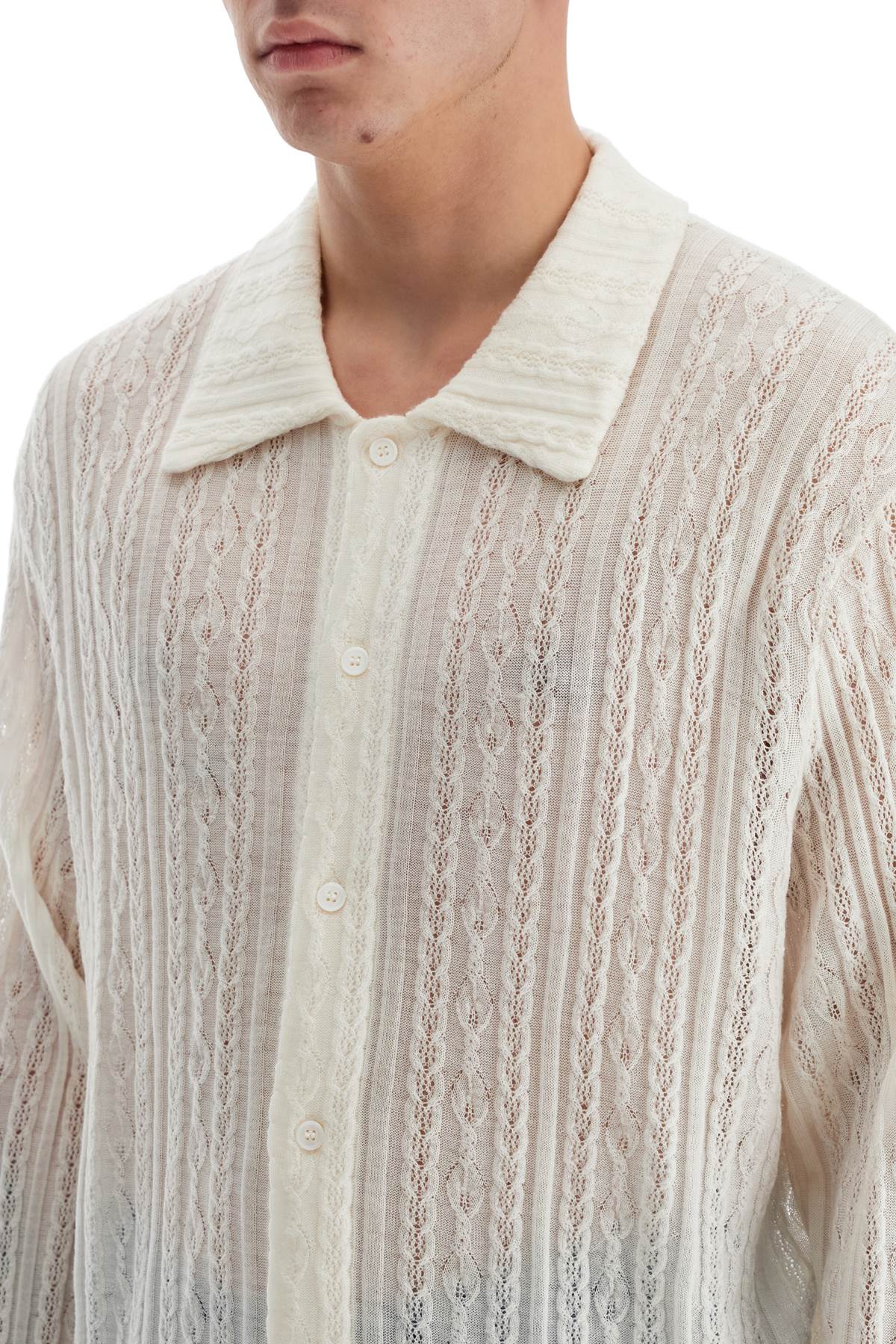 SEFR Riku Merino Wool Cable Knit Shirt image 3