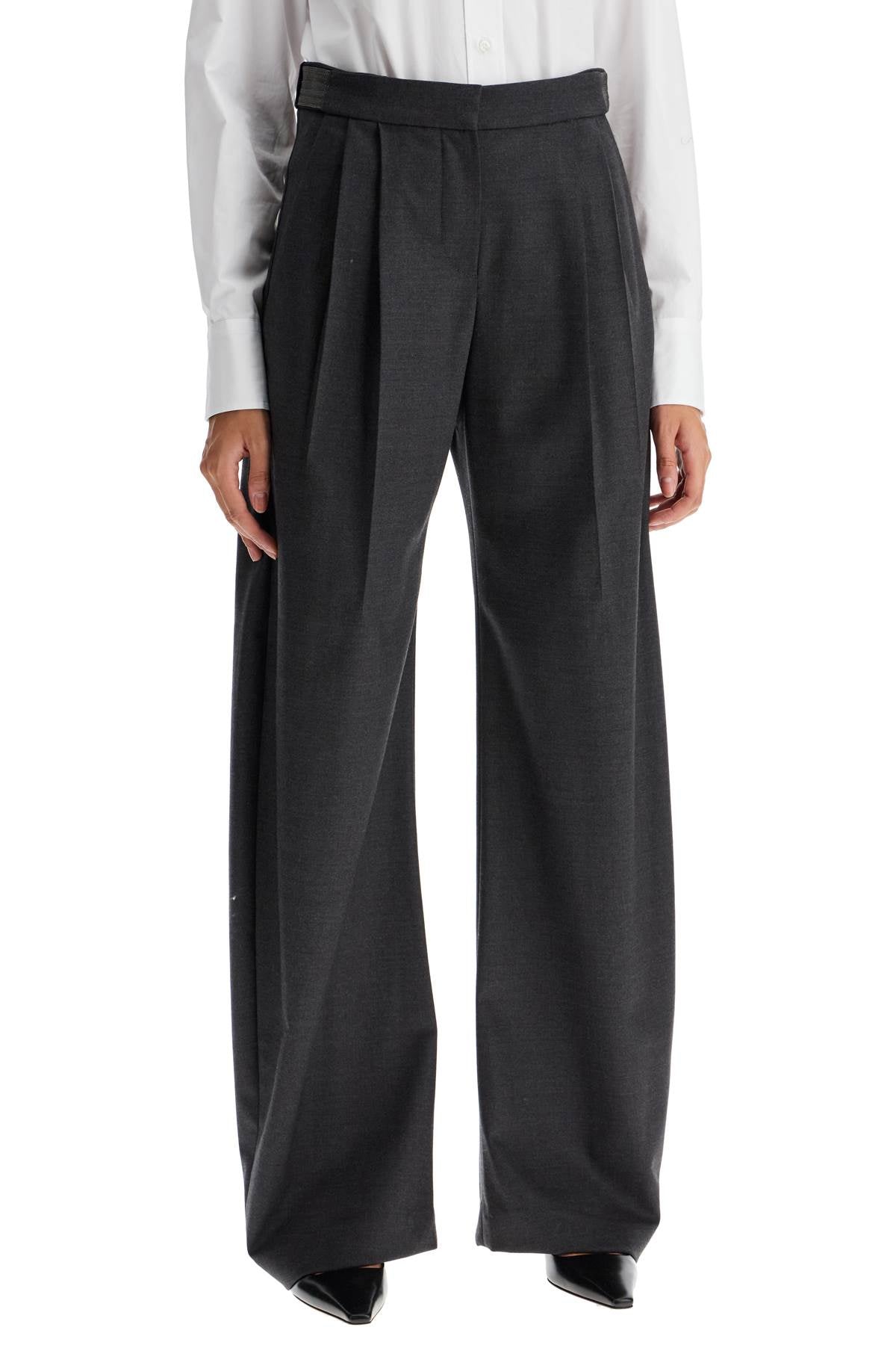 Brunello Cucinelli Double Pleat Stretch Wool Trousers image 1