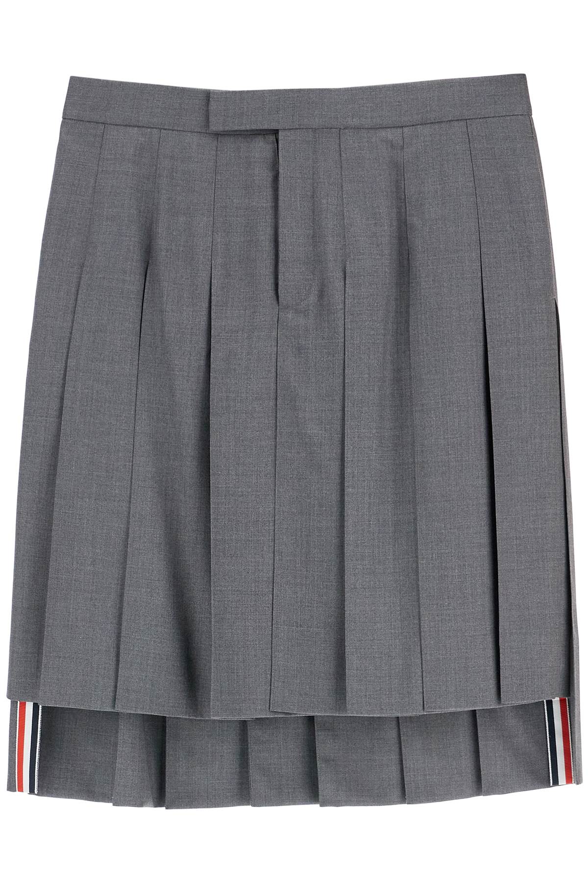 Thom Browne twill pleated midi skirt image 0