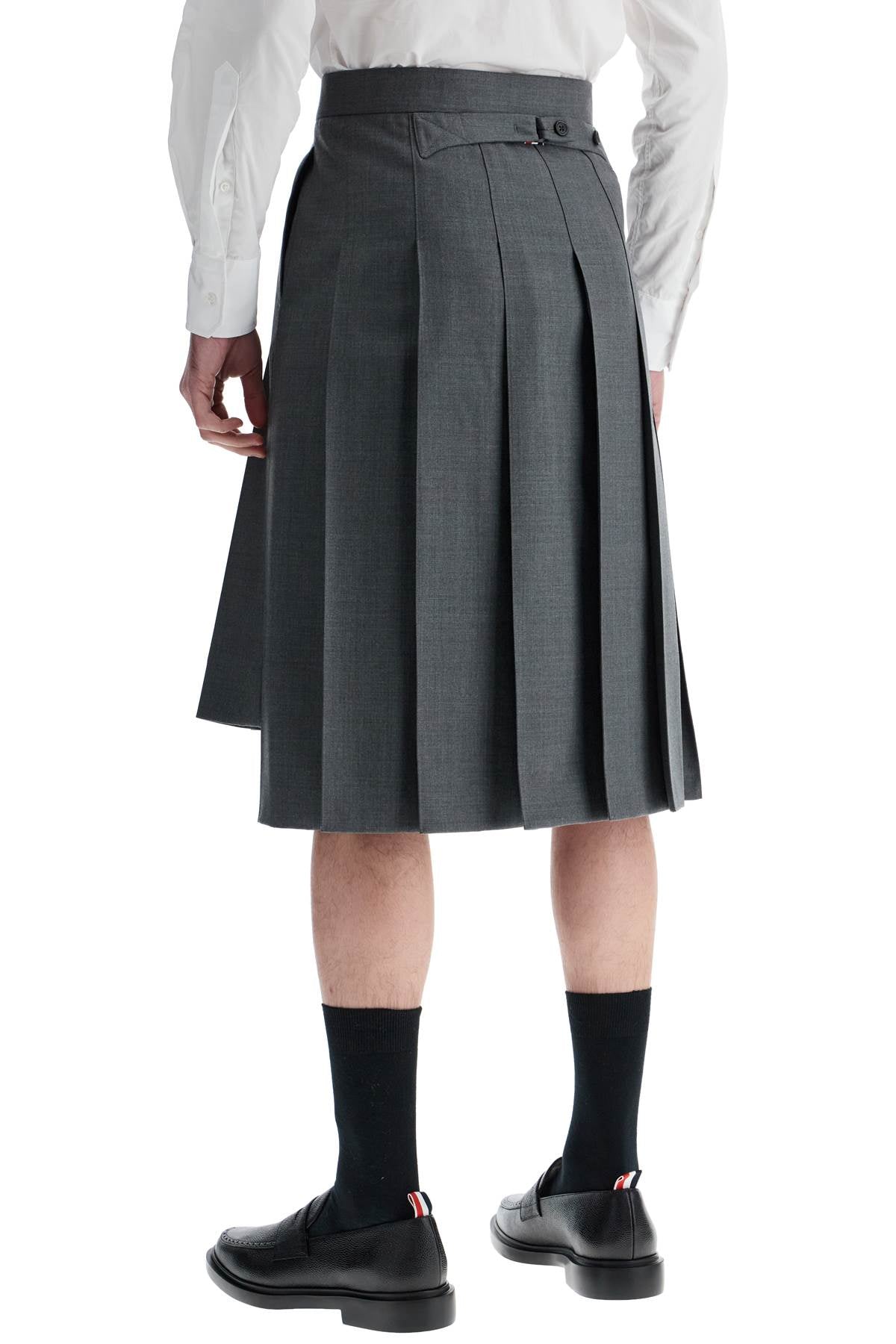 Thom Browne twill pleated midi skirt image 2