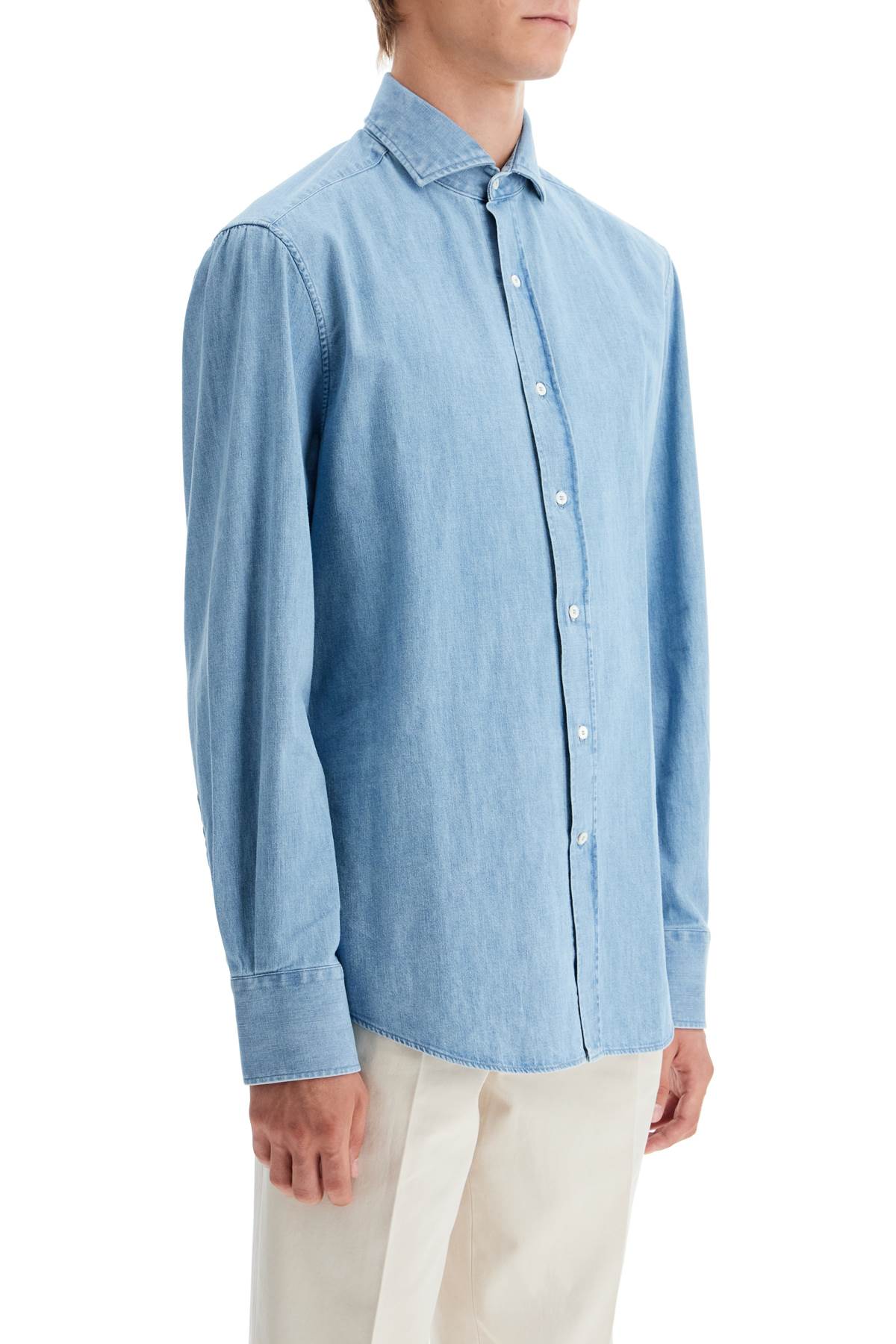 Brunello Cucinelli lightweight slim fit denim shirt image 1