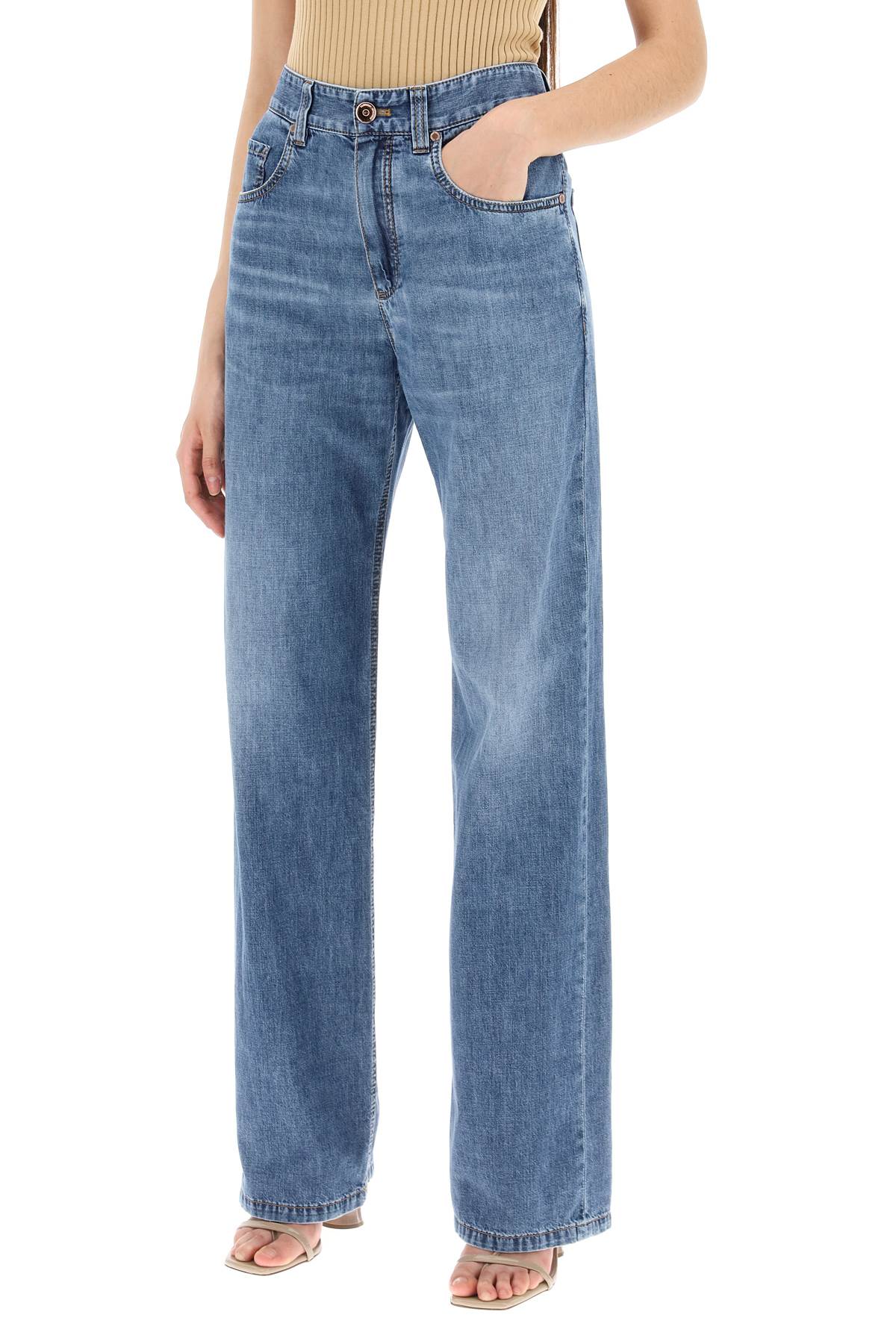 Brunello Cucinelli loose cotton denim jeans in nine words image 3