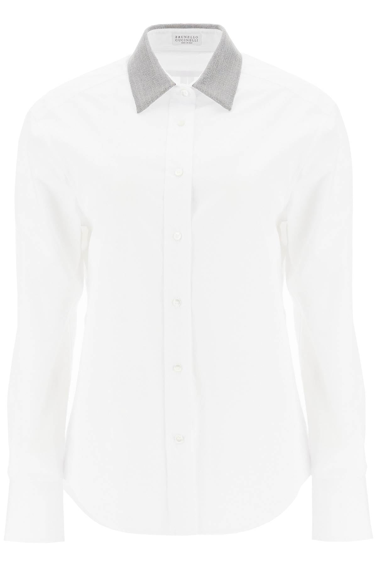 Brunello Cucinelli Long-Sleeve Shirt with Beaded Collar image 0