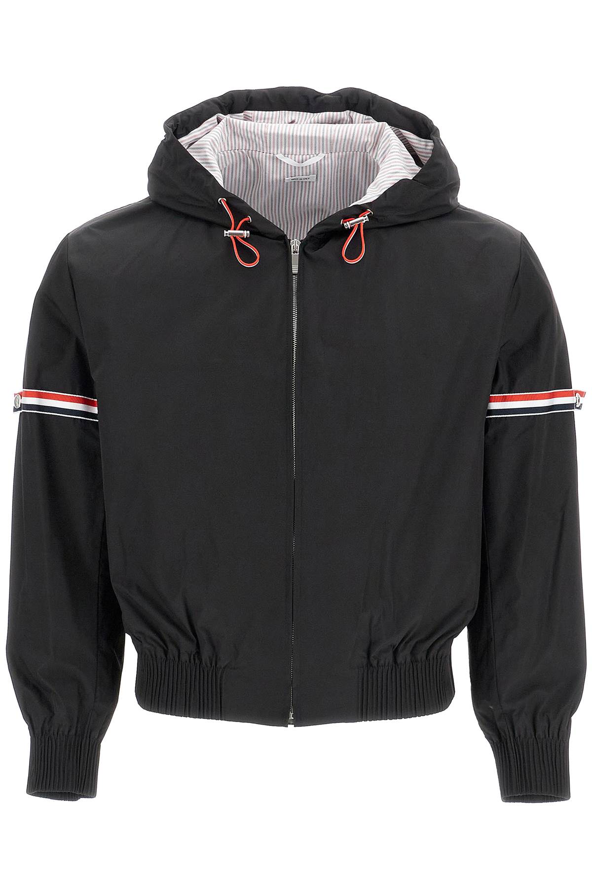 Thom Browne Short Windbreaker Jacket with Tricolor Inserts image 0