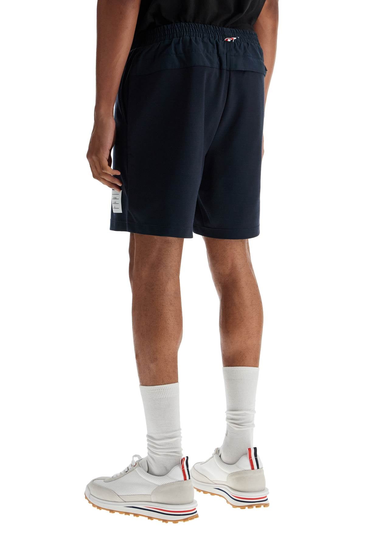 Thom Browne navy combo mid thigh ripstop and wool shorts image 2