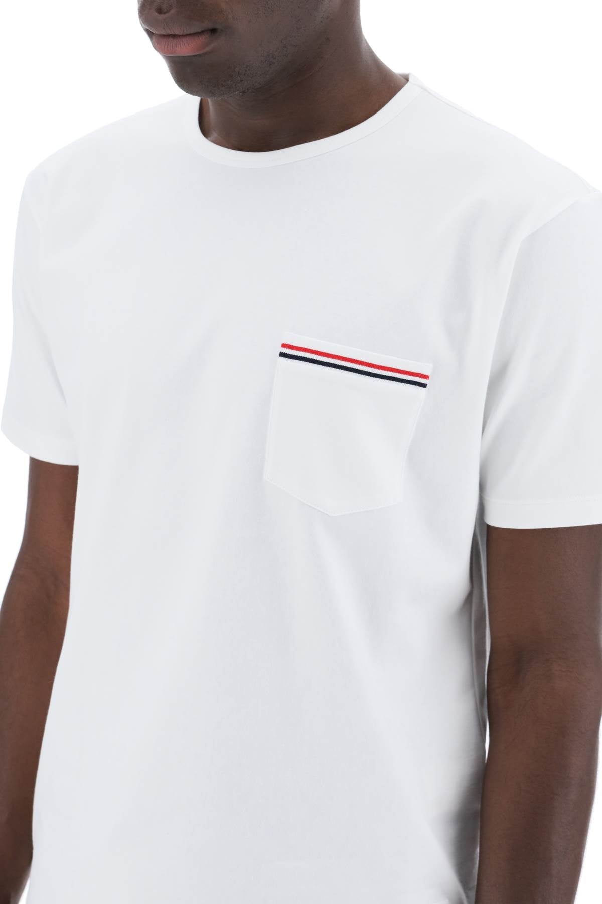 Thom Browne Signature RWB Pocket T-Shirt - Medium Weight Cotton Jersey image 3