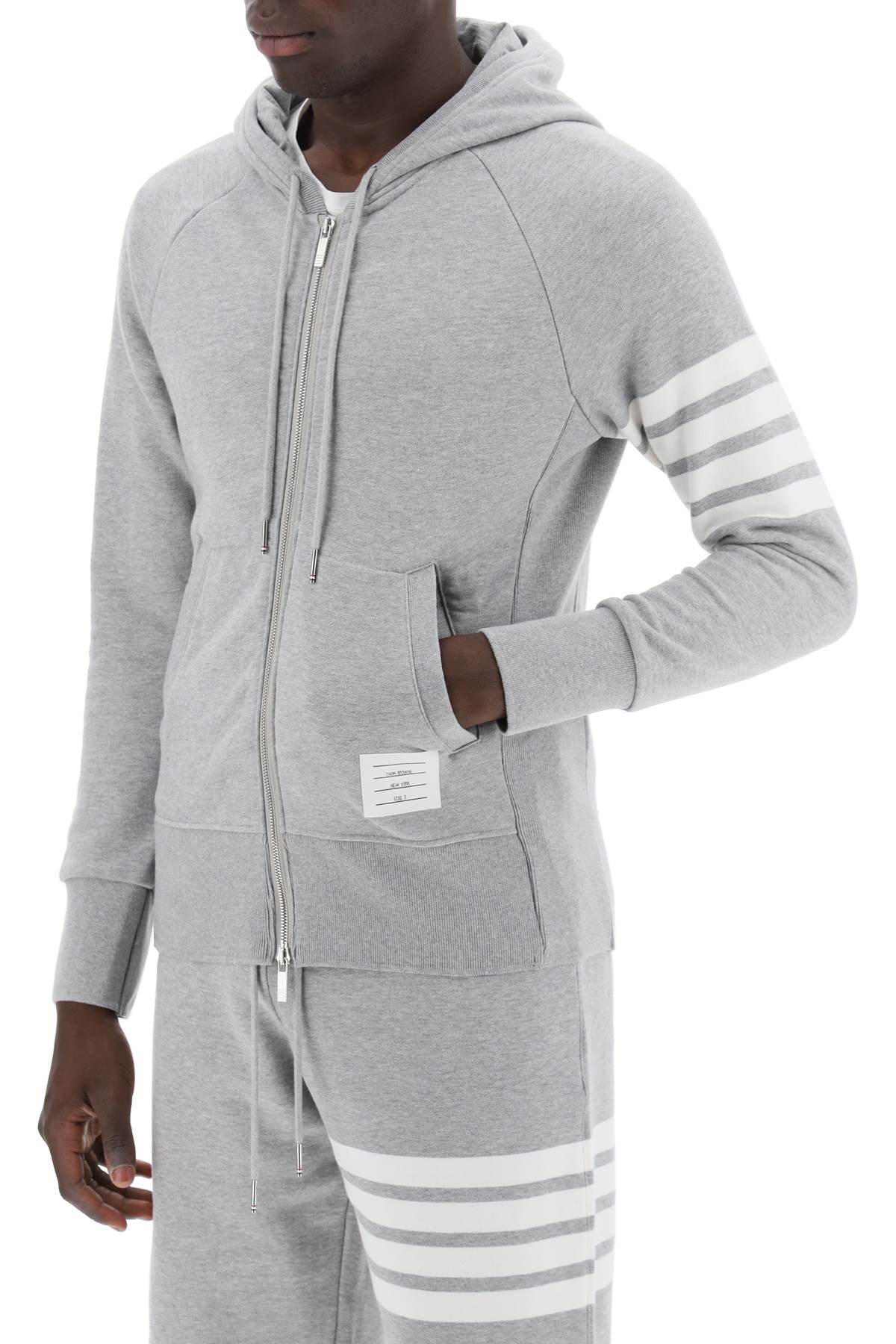 Thom Browne 4-bar zip-up hoodie image 3