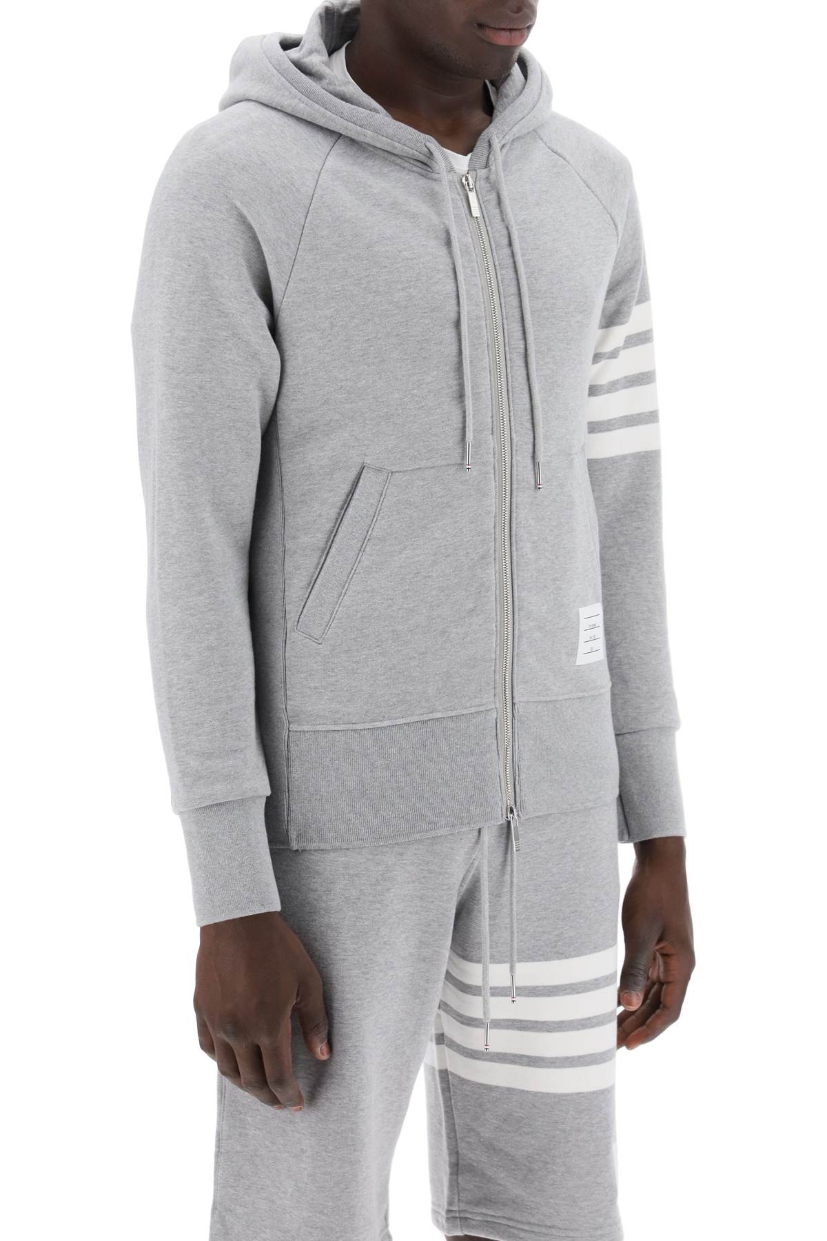 Thom Browne 4-bar zip-up hoodie image 1