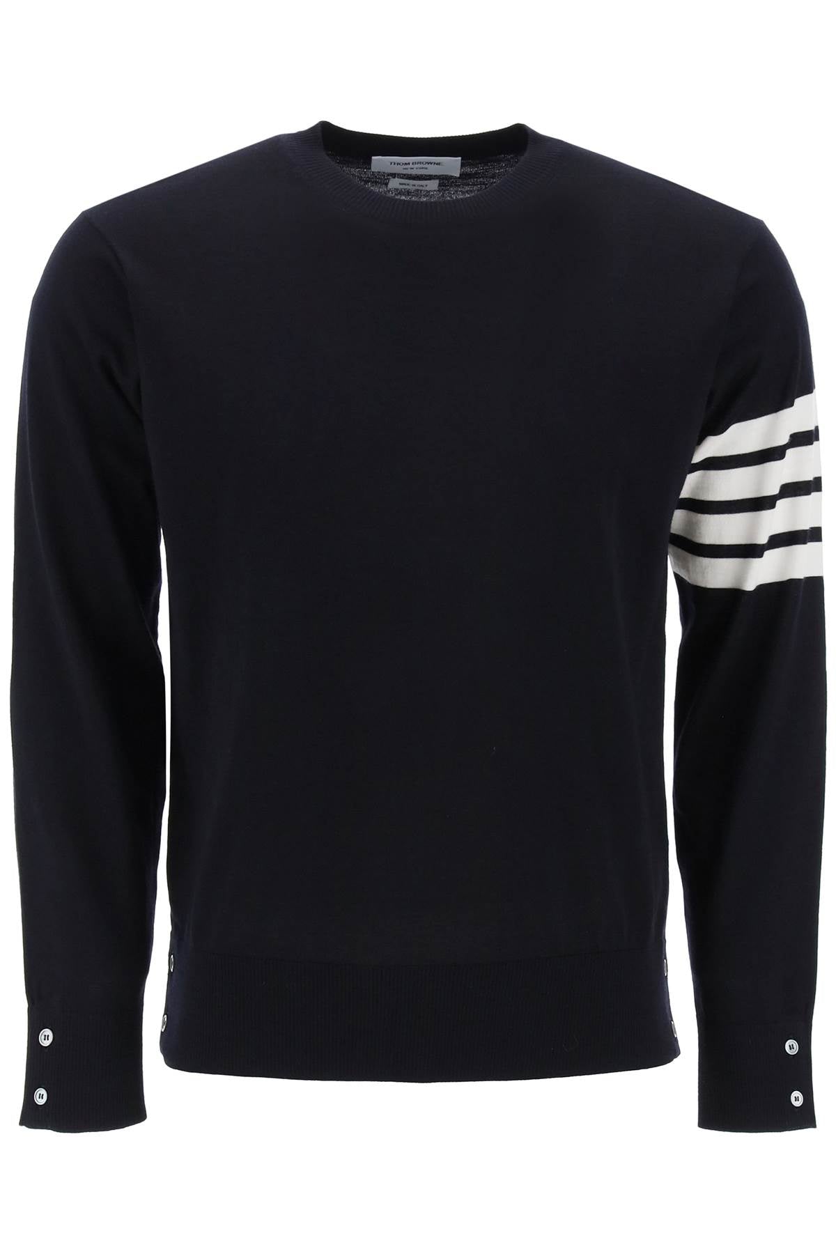 Thom Browne Lightweight Merino Wool 4-Bar Crewneck Pullover image 0