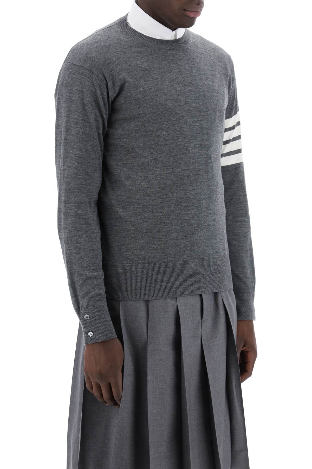 Thom Browne Lightweight 4-Bar Merino Wool Crewneck Pullover image 1