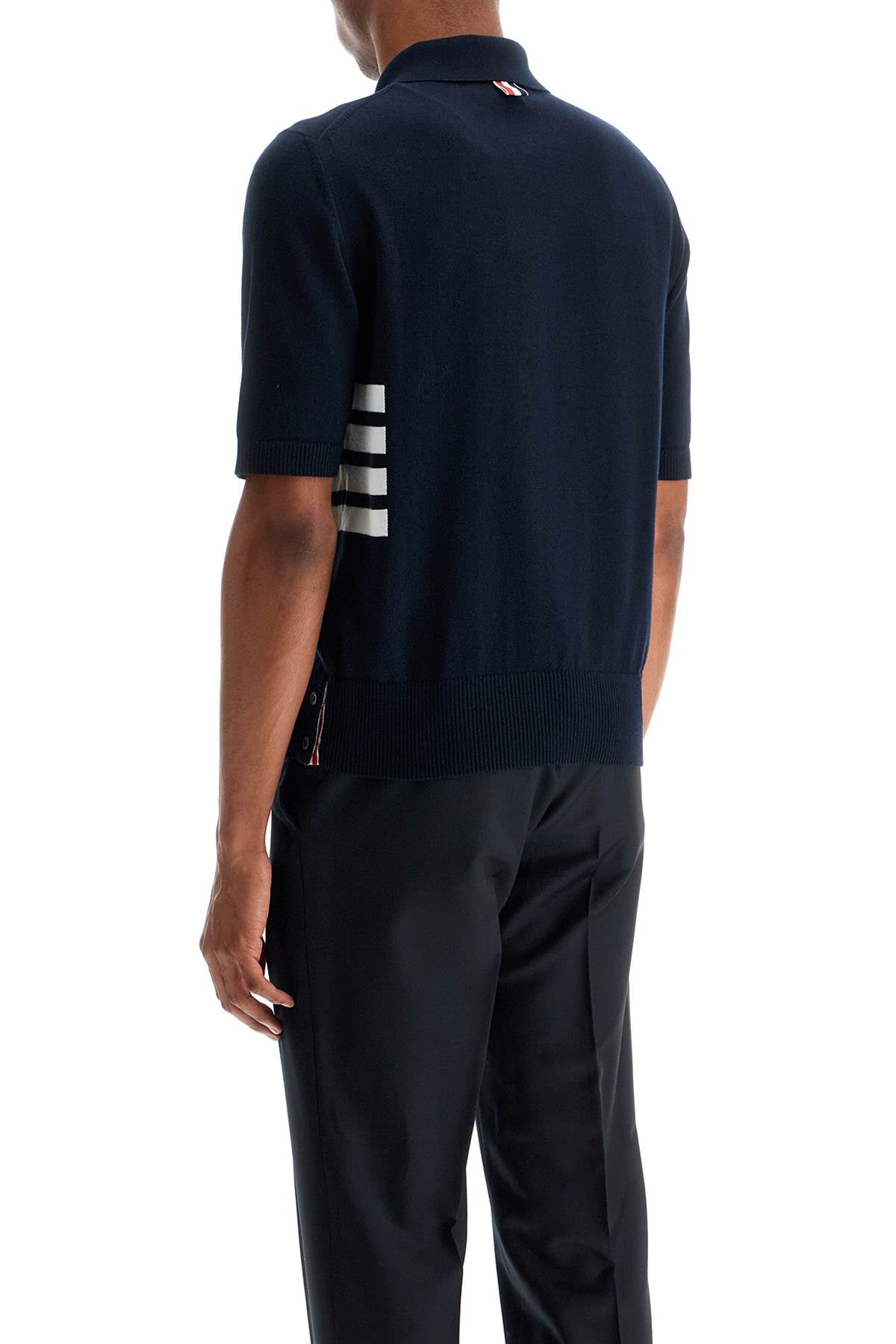 Thom Browne Men's 4-Bar Knit Cotton Polo Shirt image 2