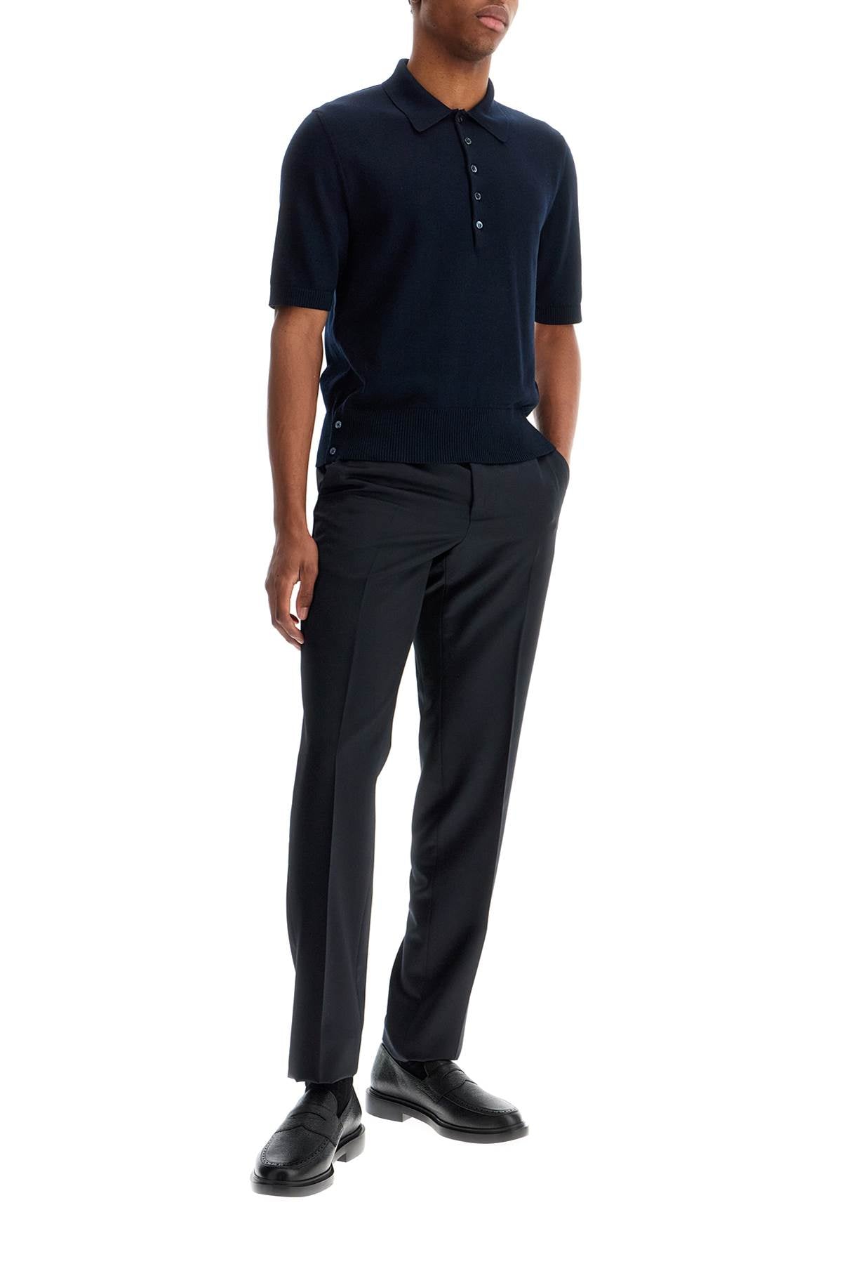 Thom Browne Men's 4-Bar Knit Cotton Polo Shirt image 3