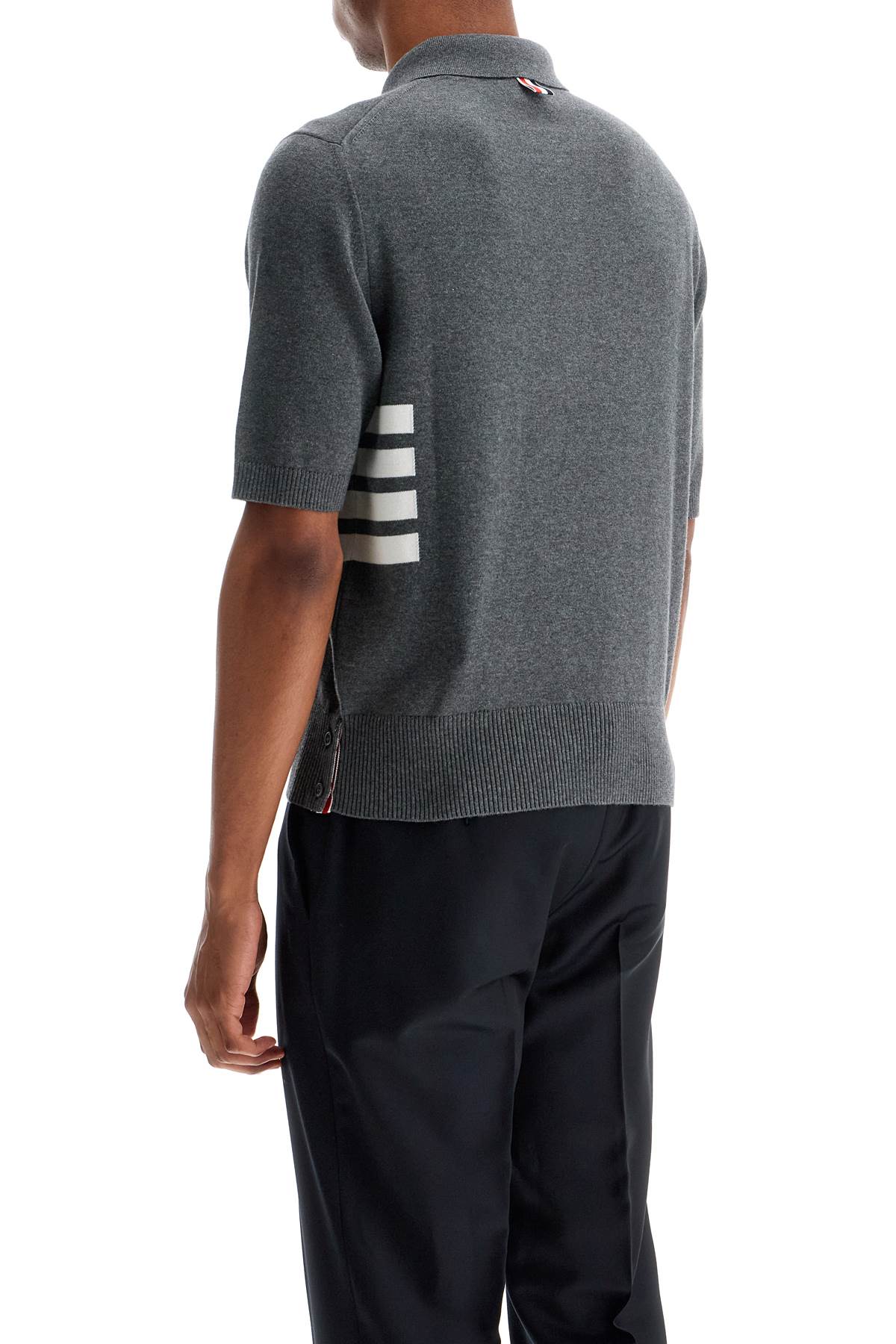 Thom Browne Men's 4-Bar Knit Cotton Polo Shirt image 2