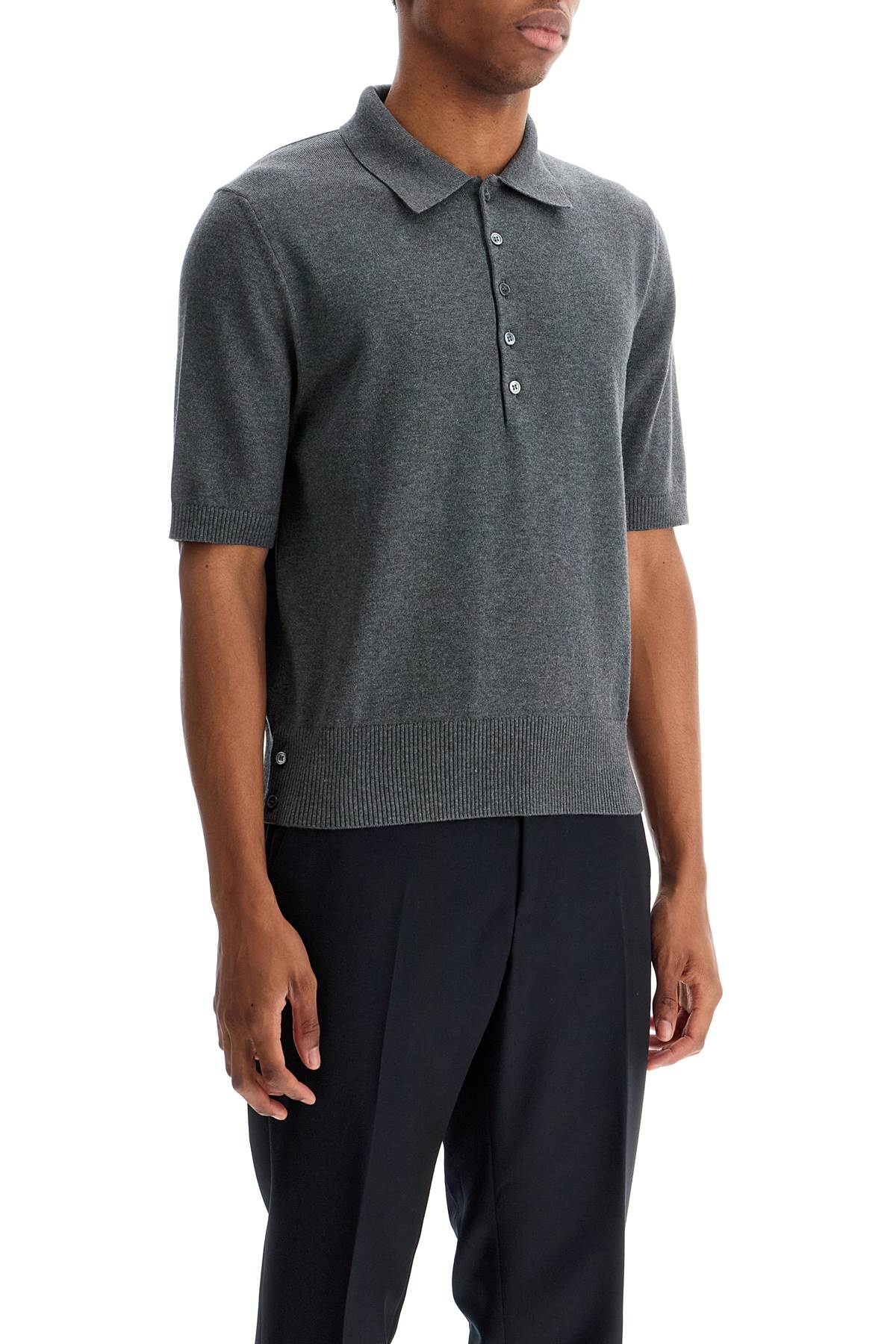 Thom Browne Men's 4-Bar Knit Cotton Polo Shirt image 1